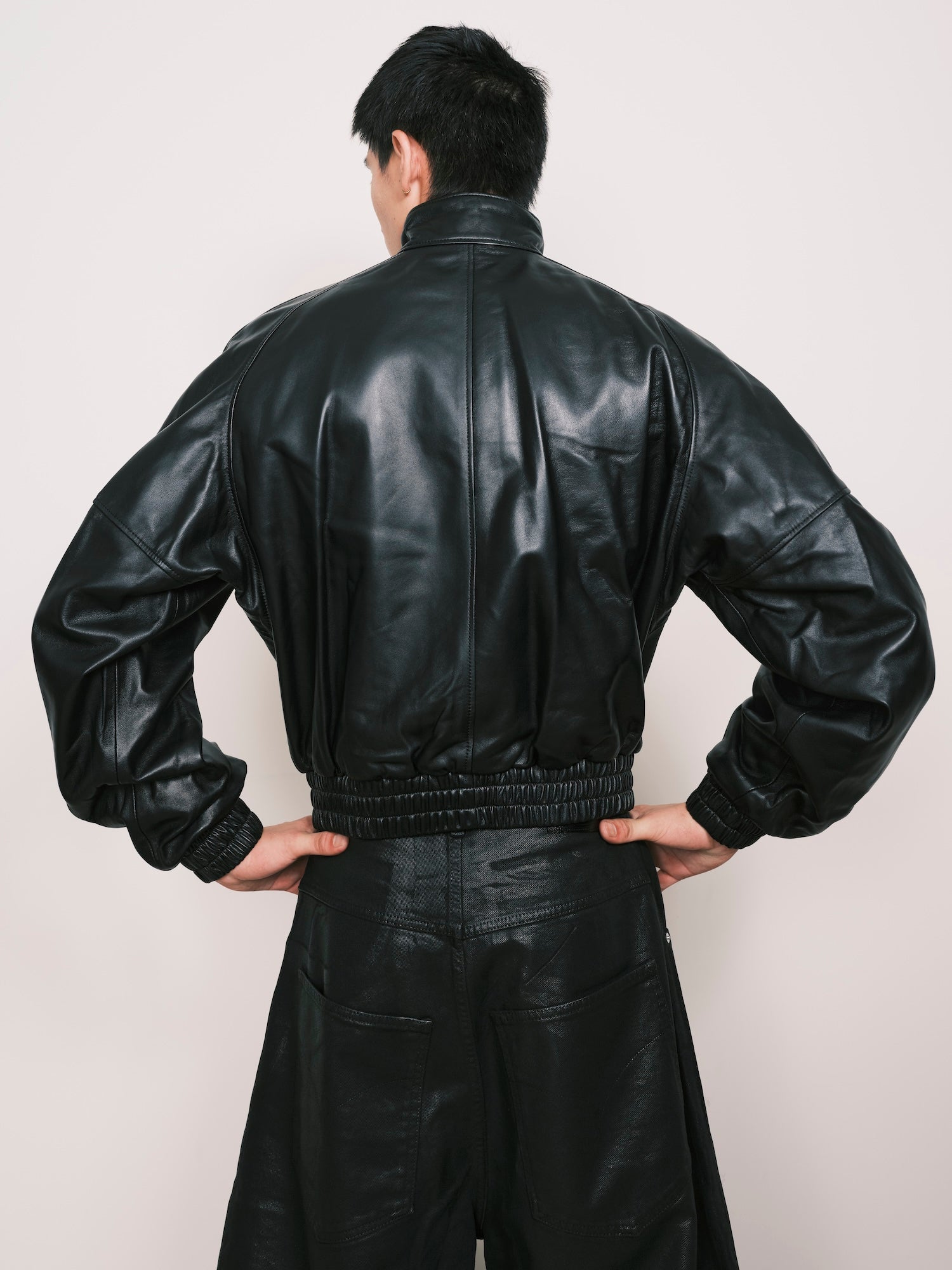 LU'U DAN / Blouson Leather Jacket Black - Road Sign