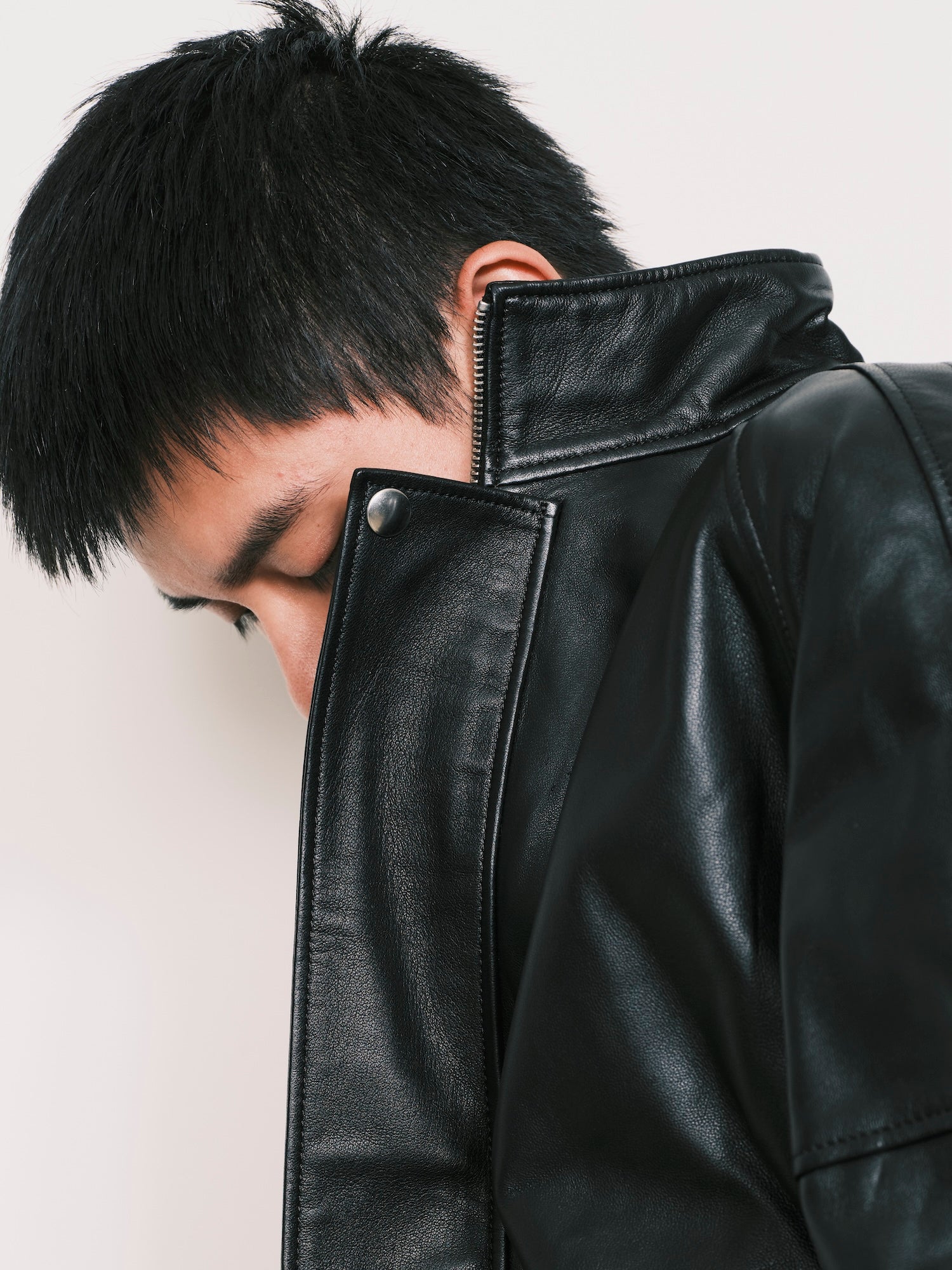 LU'U DAN / Blouson Leather Jacket Black - Road Sign