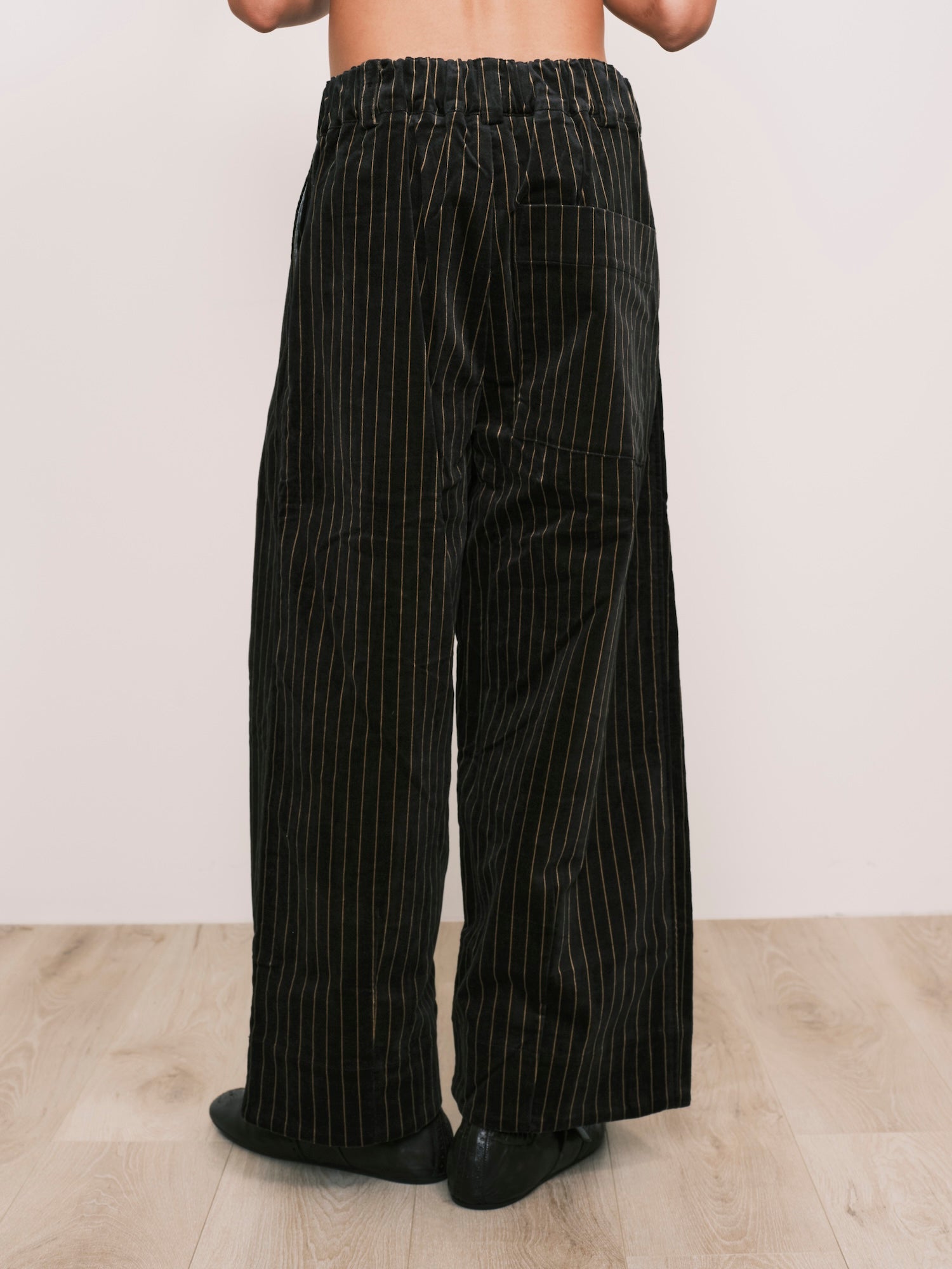 Velvet Pinstripe Pants