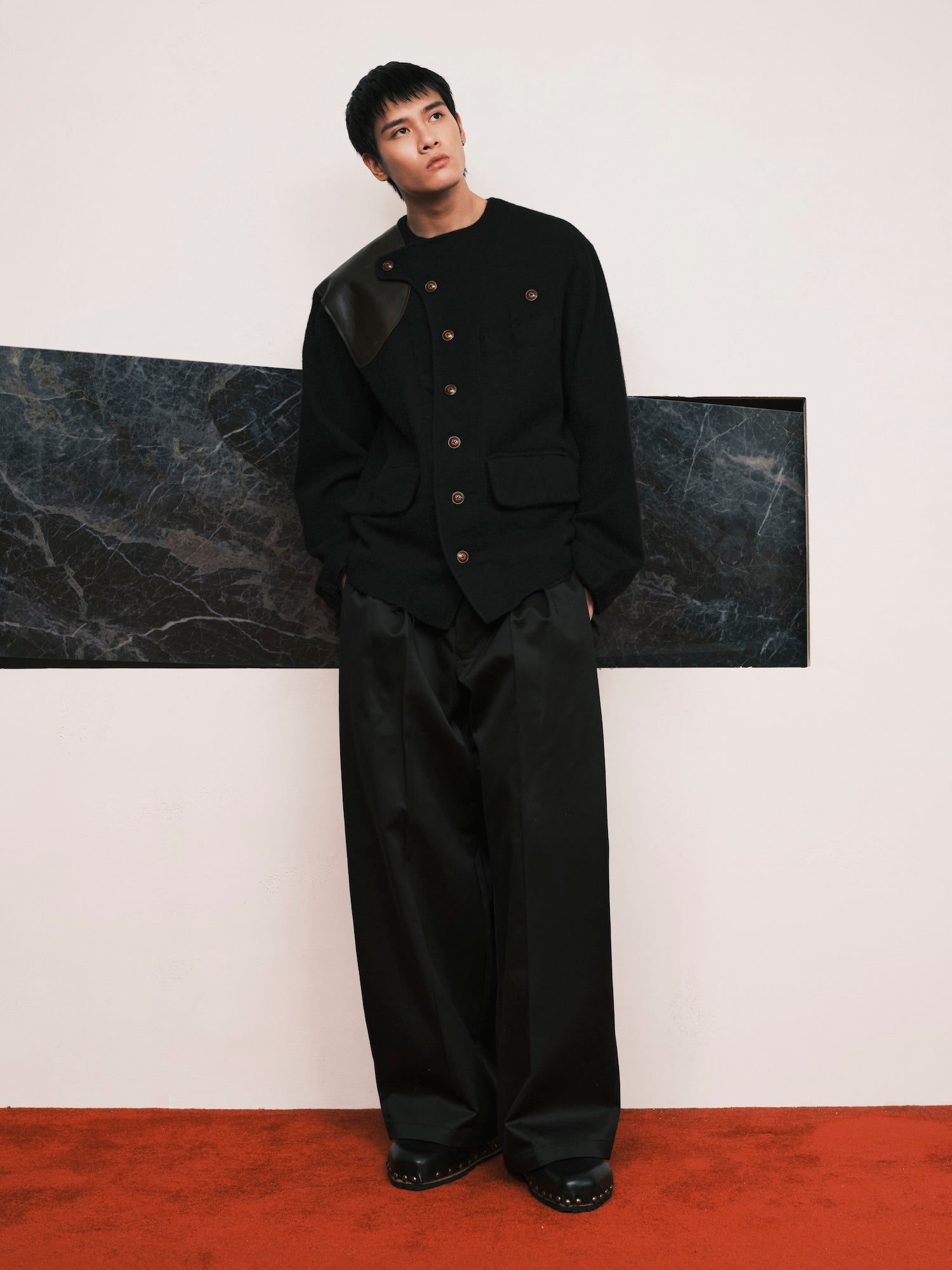 KHOKI / Asymmetric Jacket - Road Sign