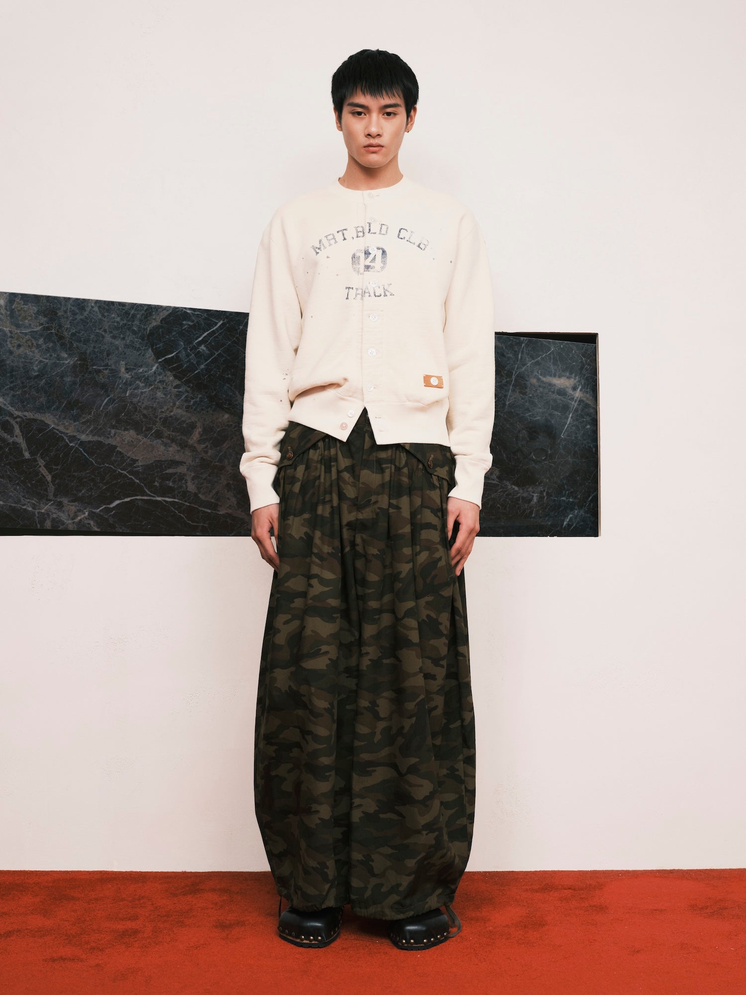 Vintage-Effect Sweat Cardigan