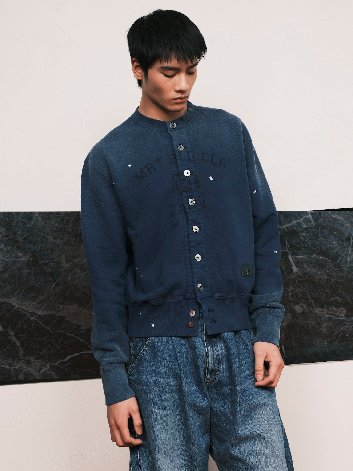 Vintage-effect Sweat Cardigan