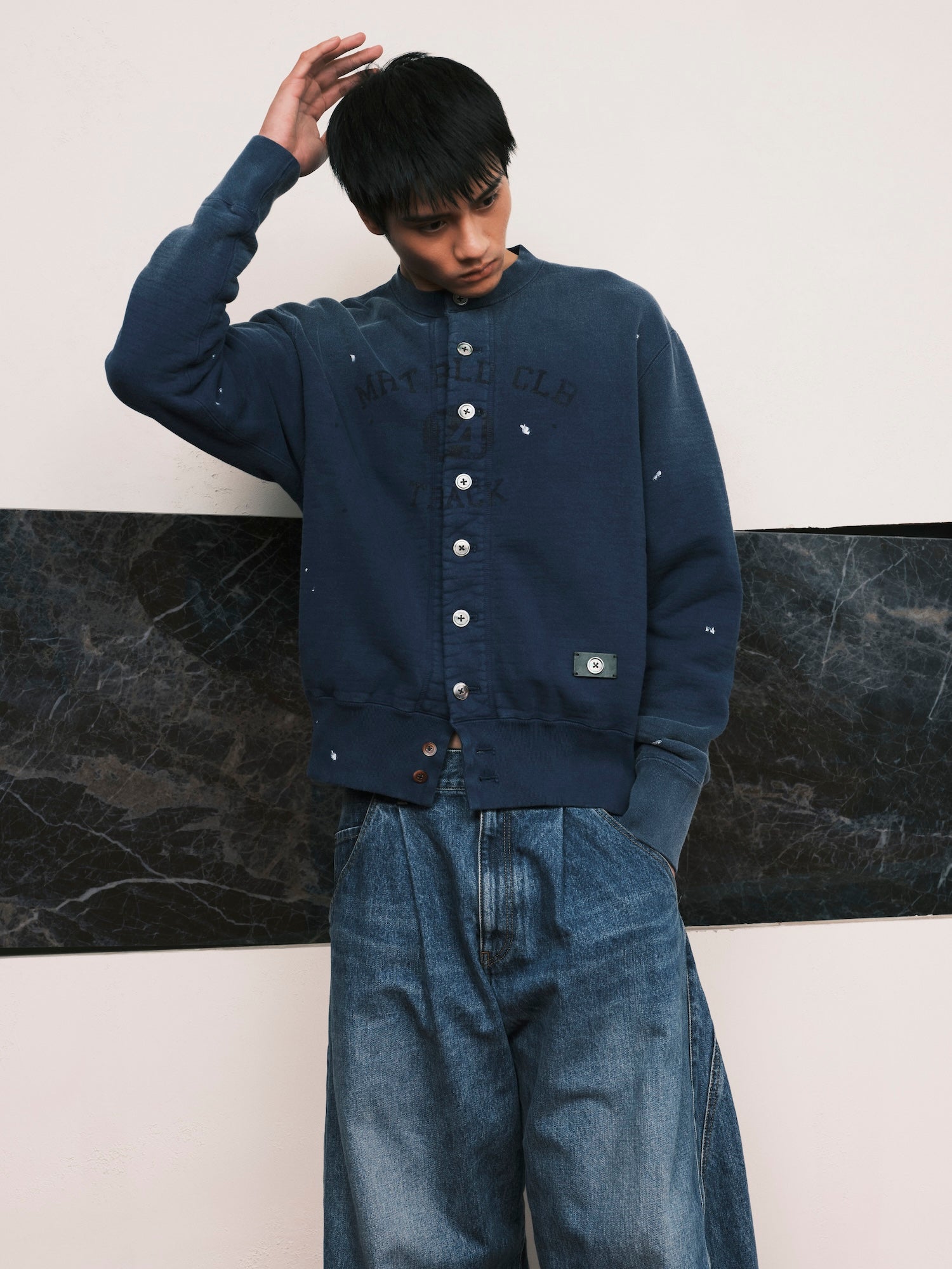 Vintage-effect Sweat Cardigan