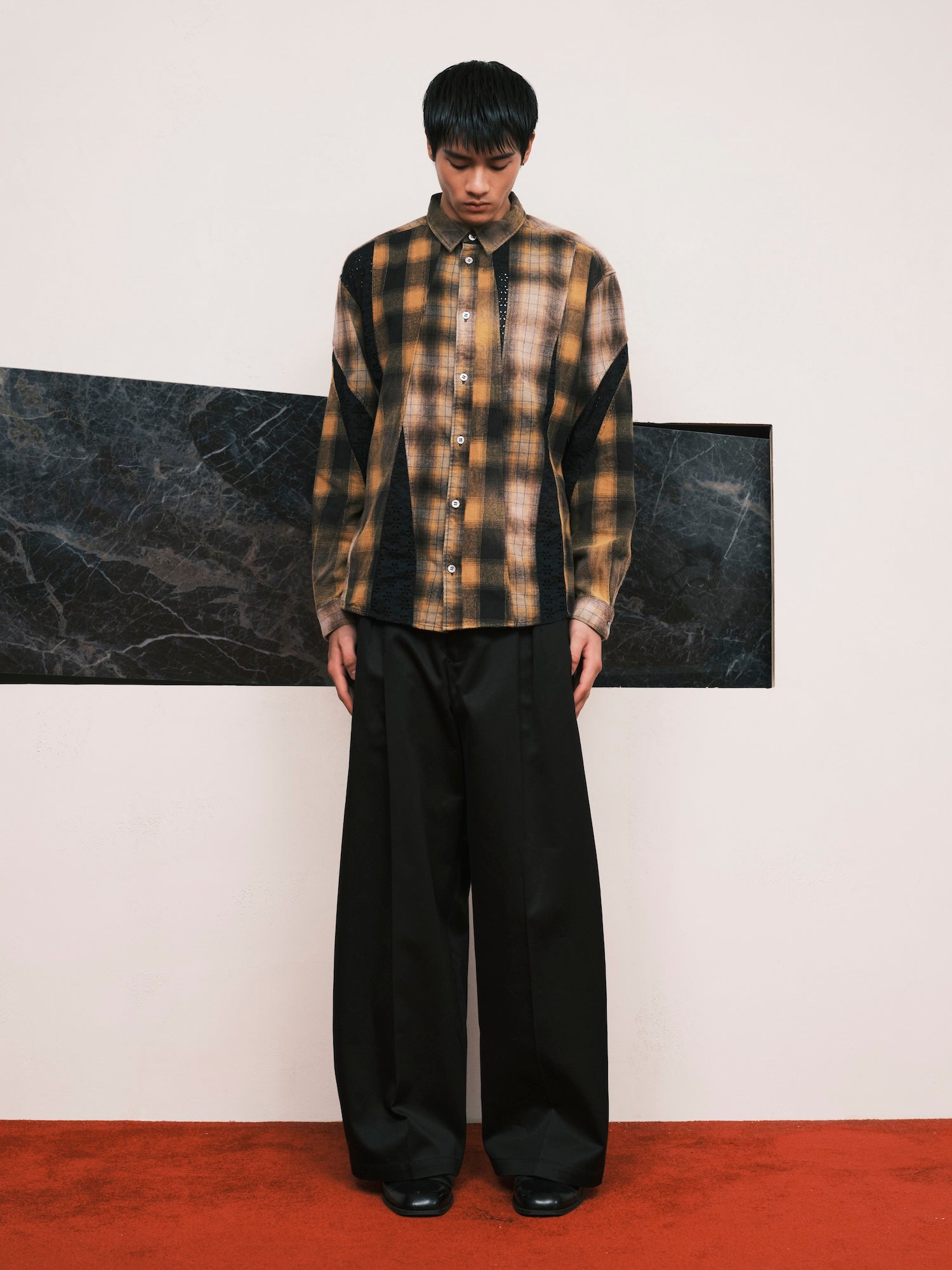 Vintage-Effect Asymmetric Shirt