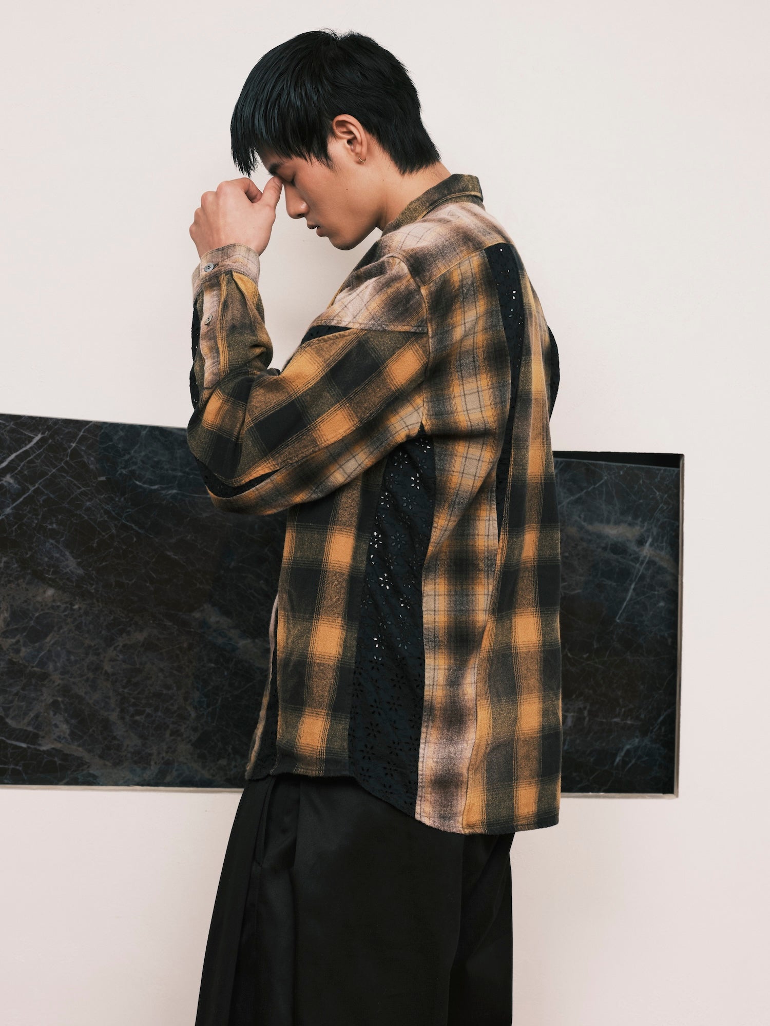 Vintage-Effect Asymmetric Shirt