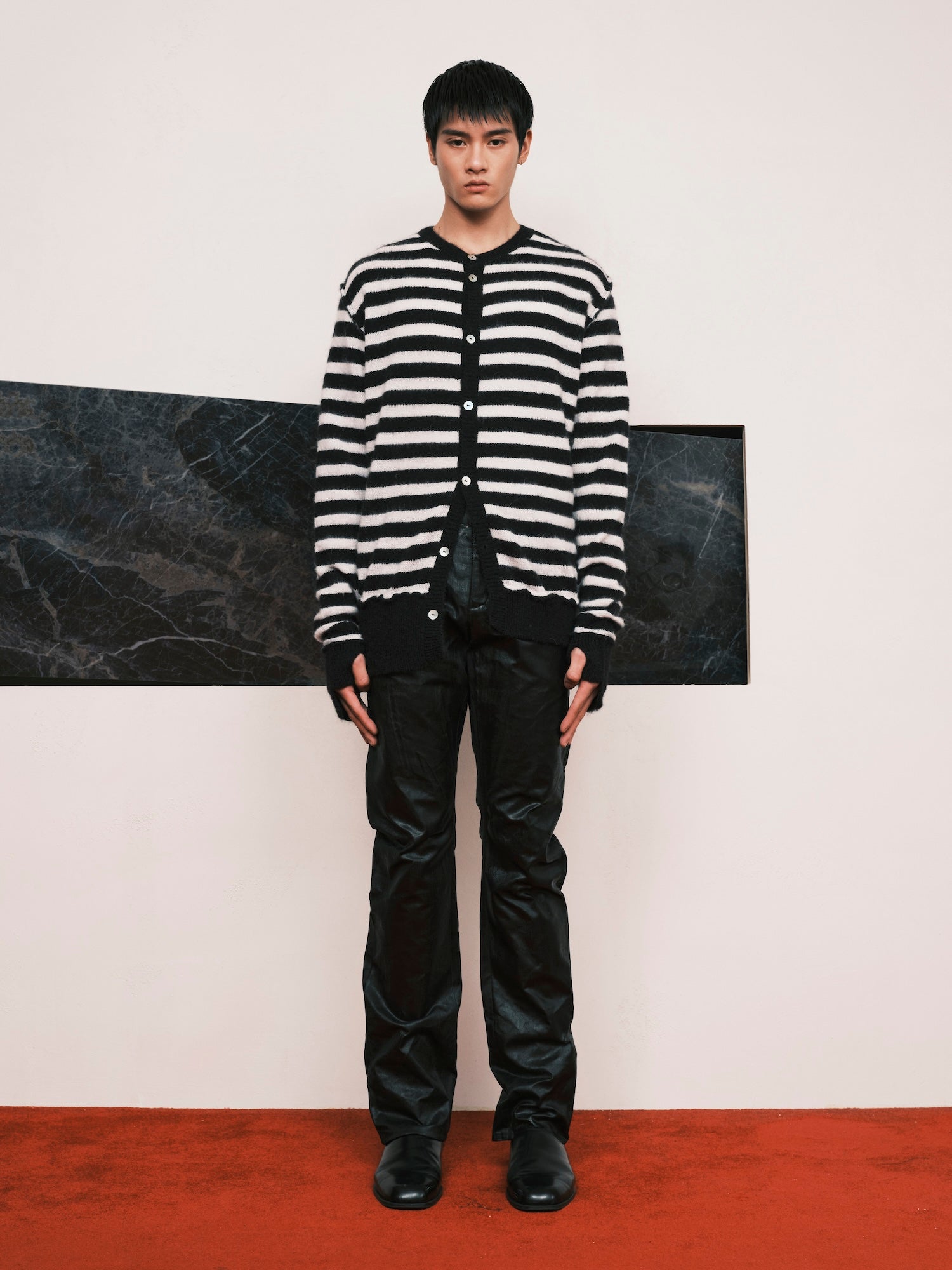 SF1OG / Mohair Cardigan Black,White - Road Sign