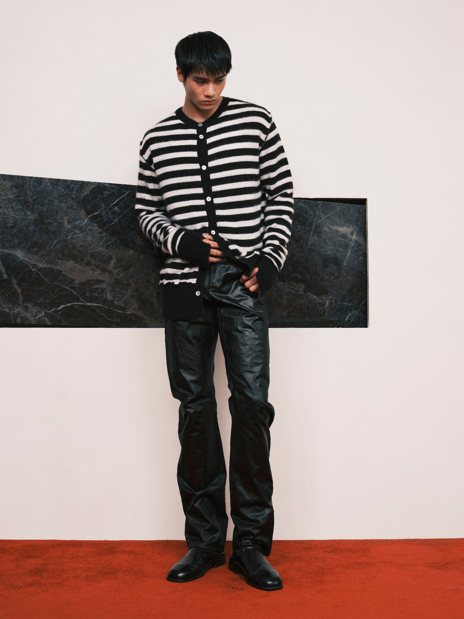 SF1OG / Mohair Cardigan Black,White - Road Sign