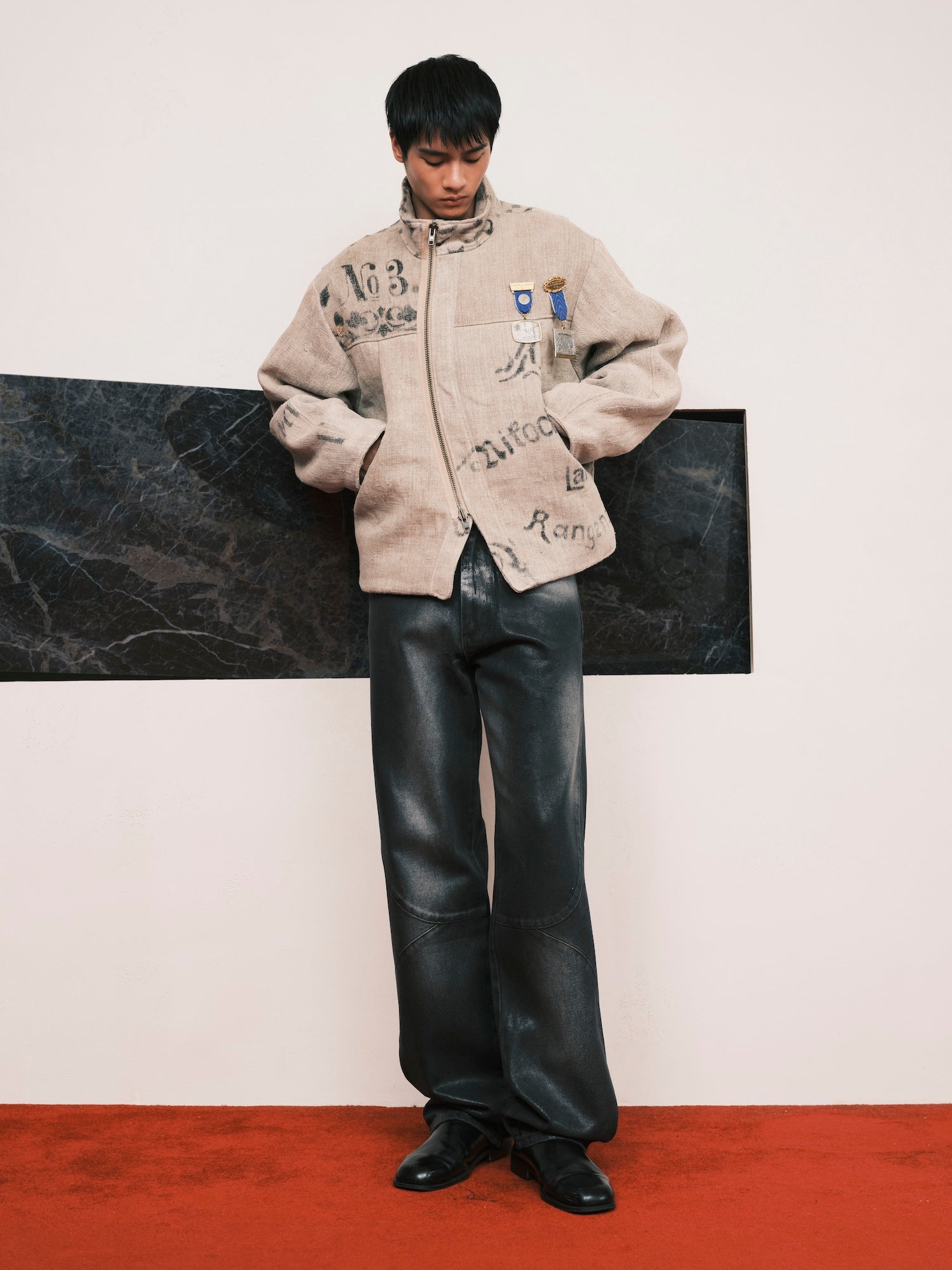 Padded Antique Linen Jacket