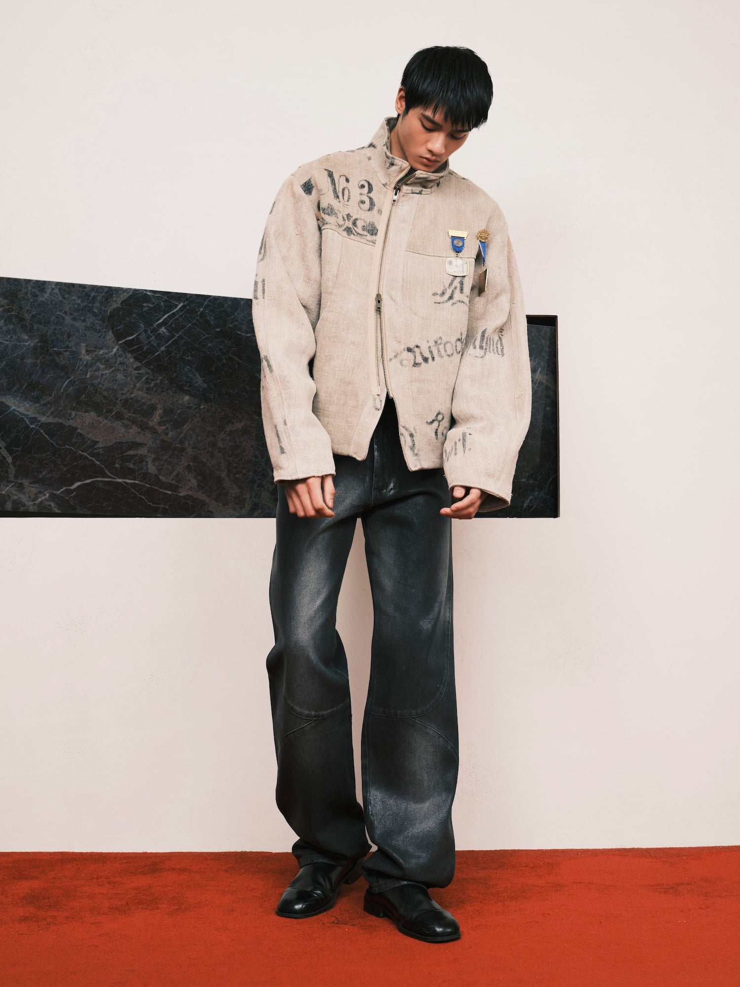 Padded Antique Linen Jacket