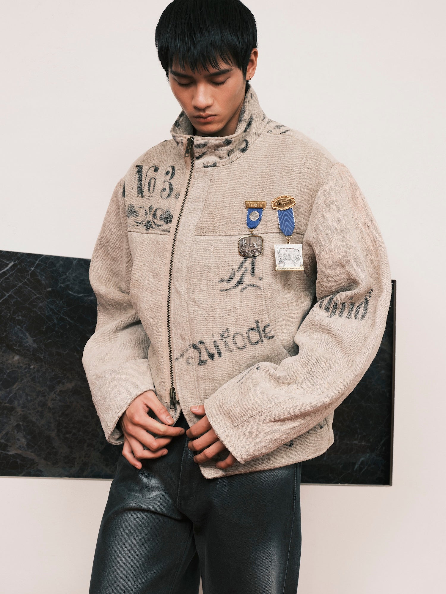 Padded Antique Linen Jacket