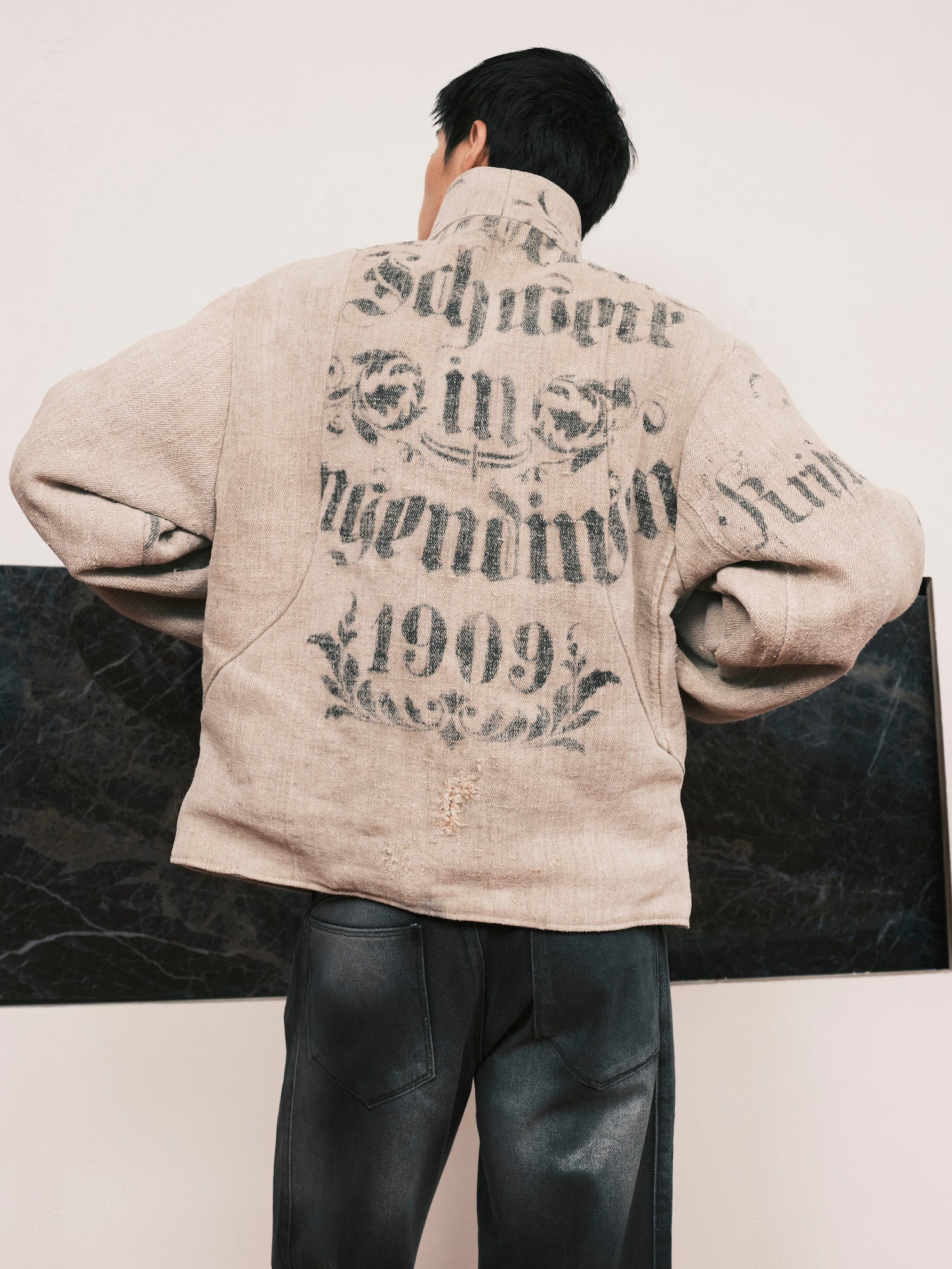 Padded Antique Linen Jacket