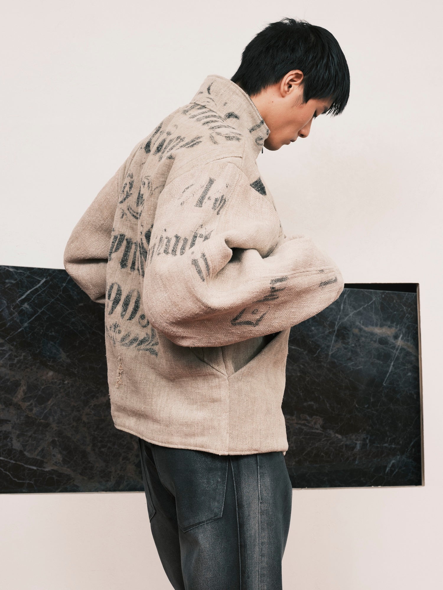 Padded Antique Linen Jacket