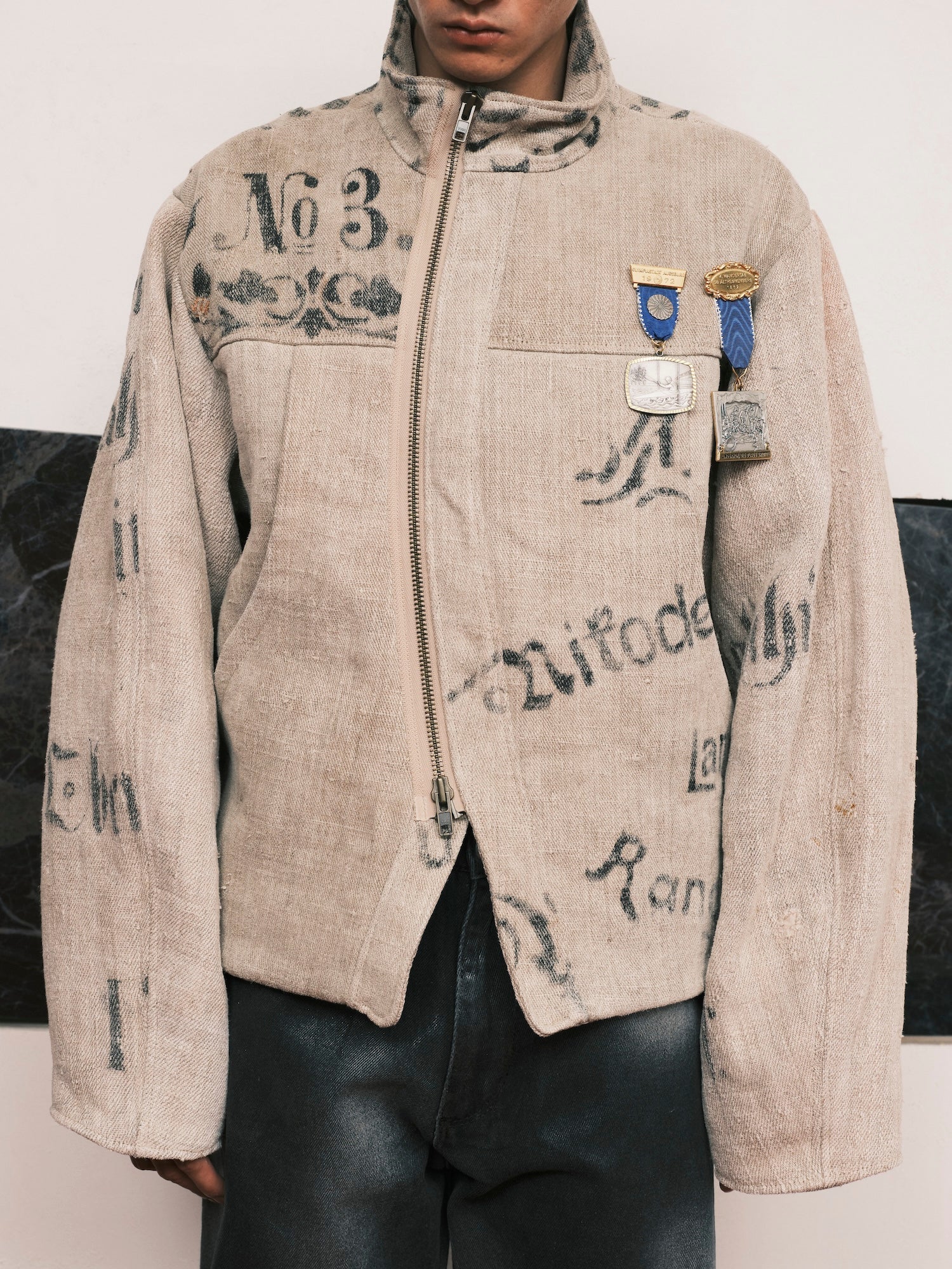 Padded Antique Linen Jacket