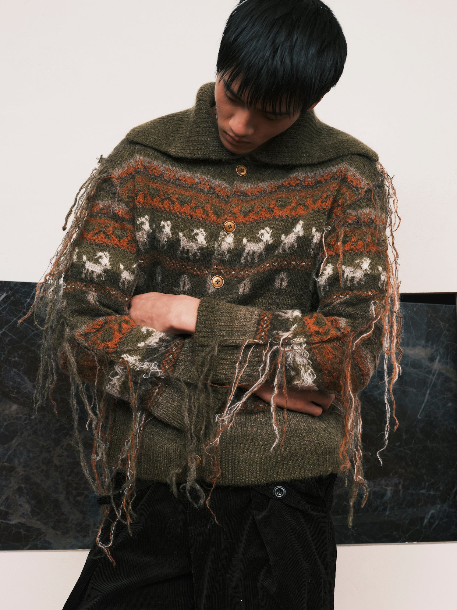 Fair-Isle Sheep Knit Cardigan