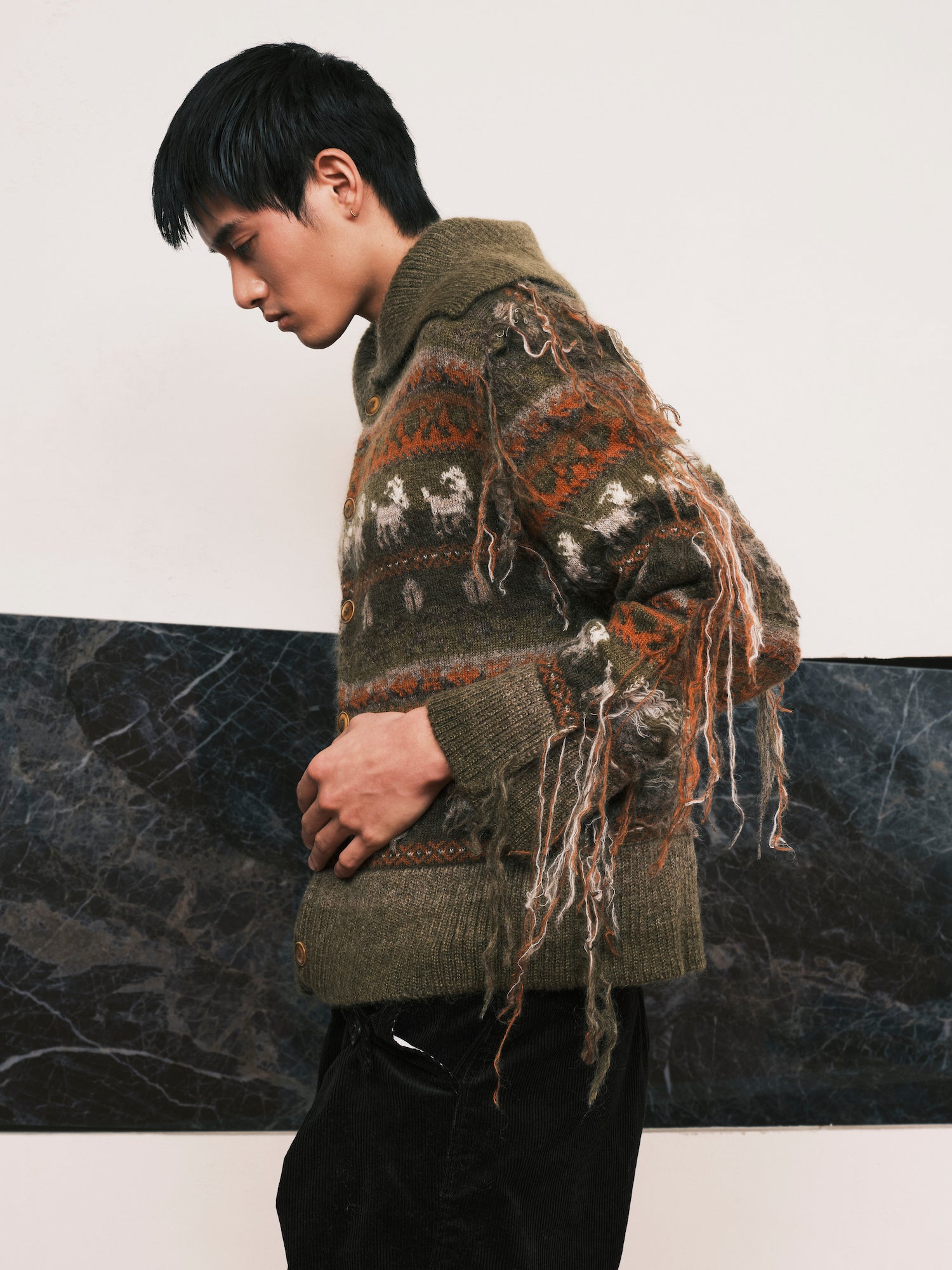 Fair-Isle Sheep Knit Cardigan