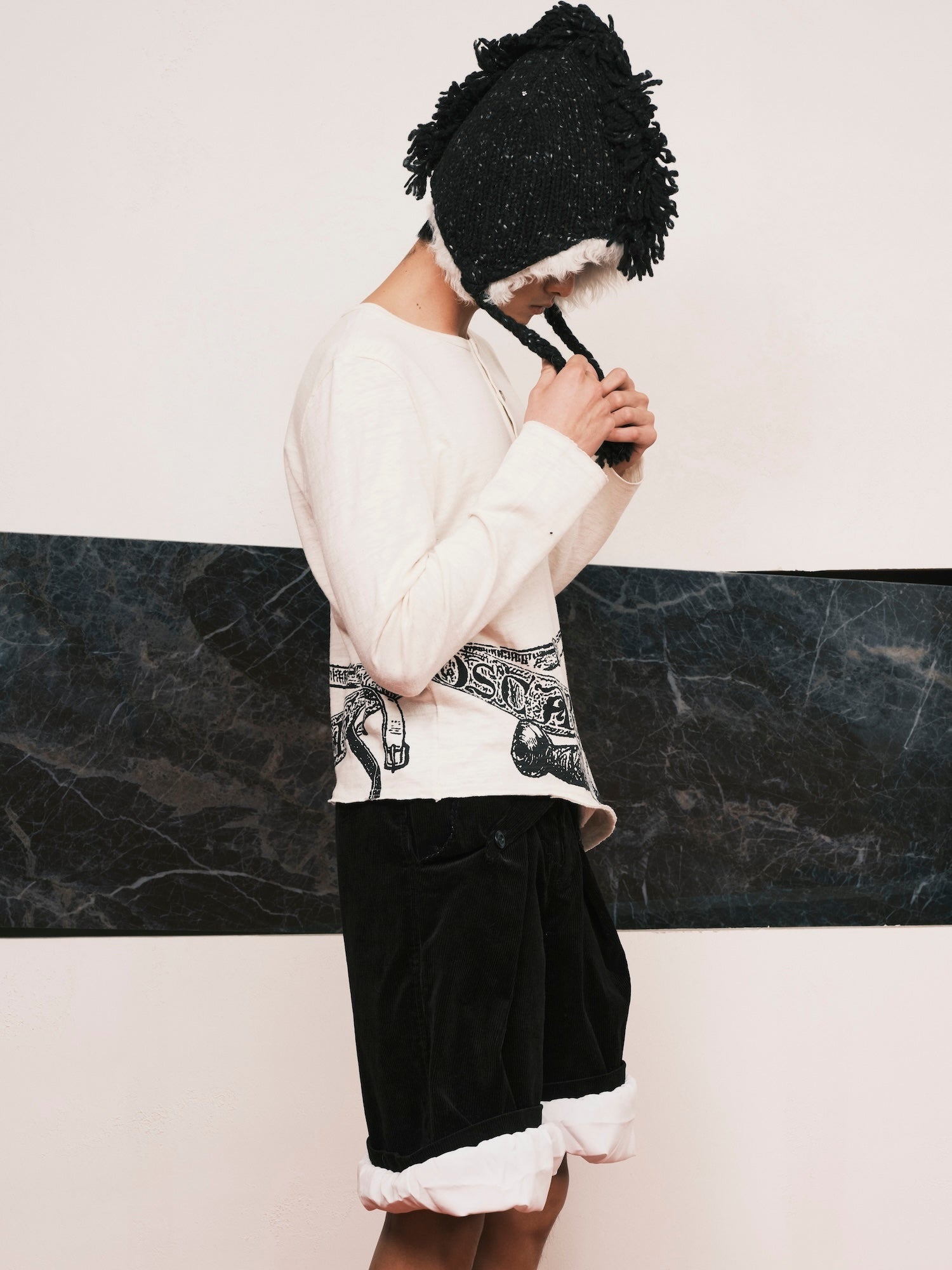 Sword Printed Henley Shirt