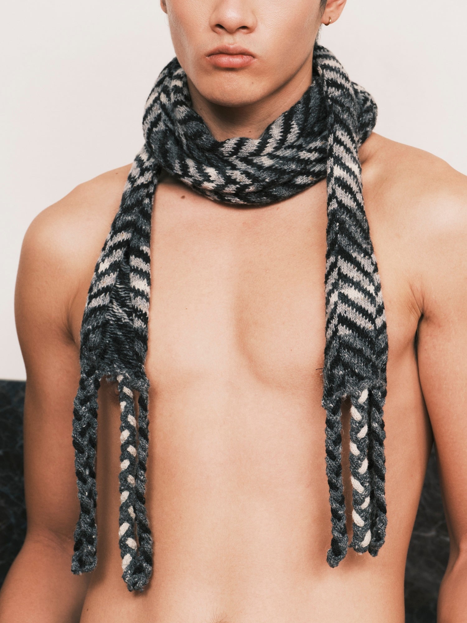 Knitted Grey Scarf
