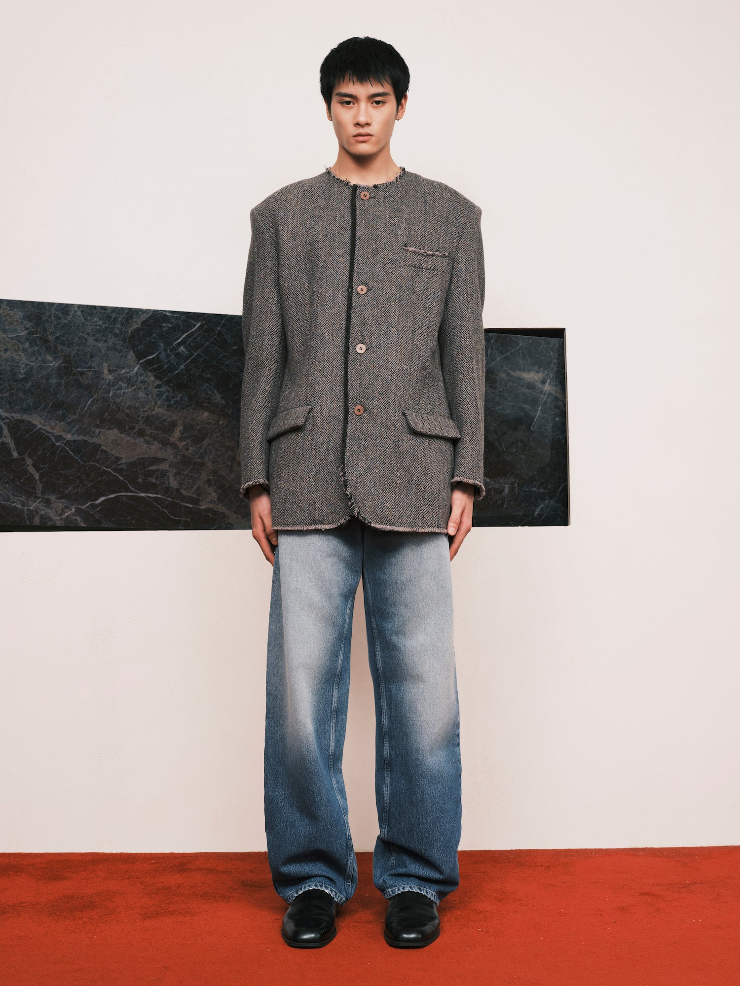 Acid Tweed Roundneck Blazer