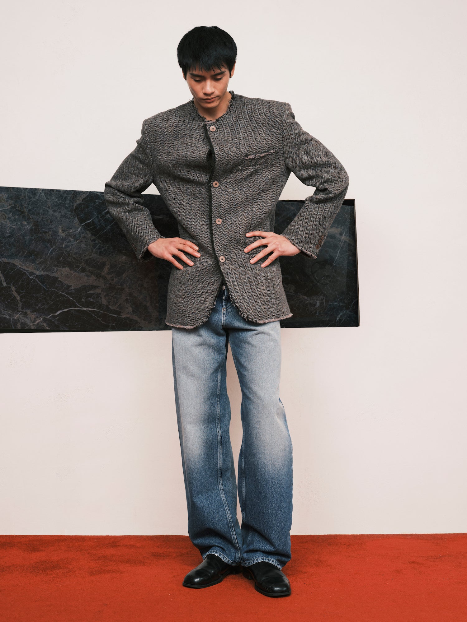 Acid Tweed Roundneck Blazer