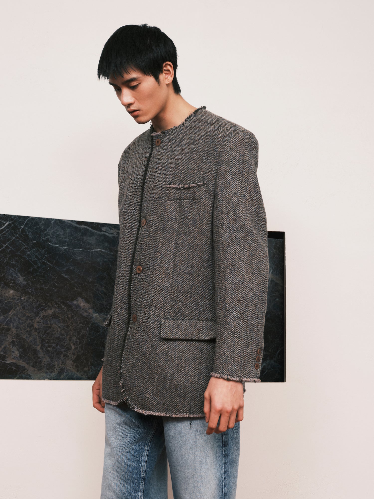 Acid Tweed Roundneck Blazer