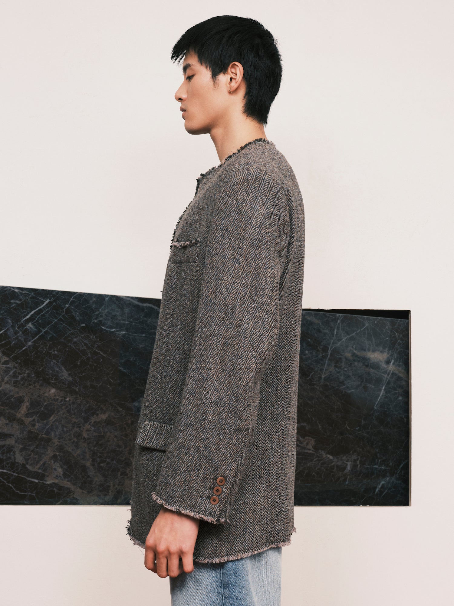 Acid Tweed Roundneck Blazer