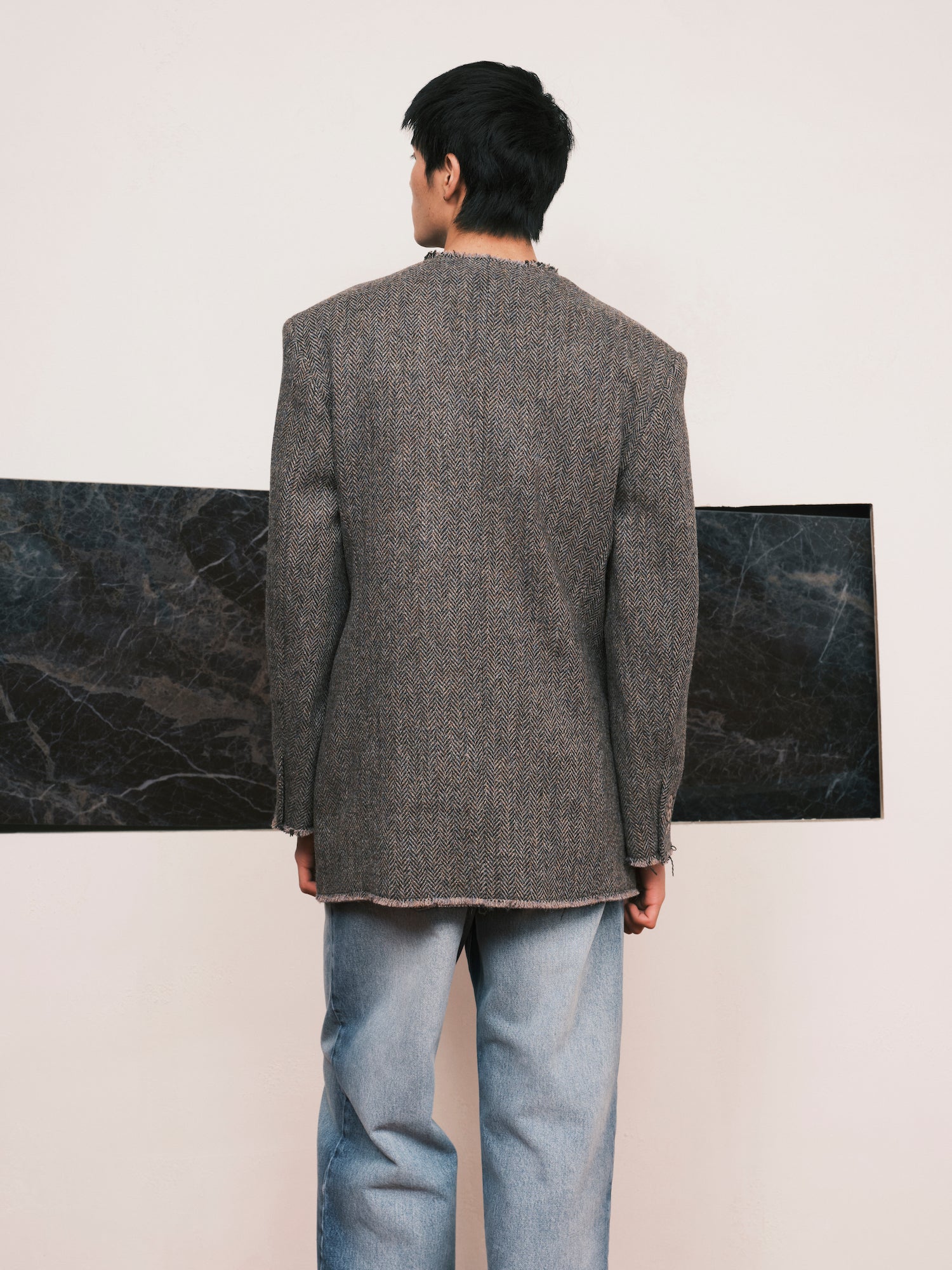 Acid Tweed Roundneck Blazer