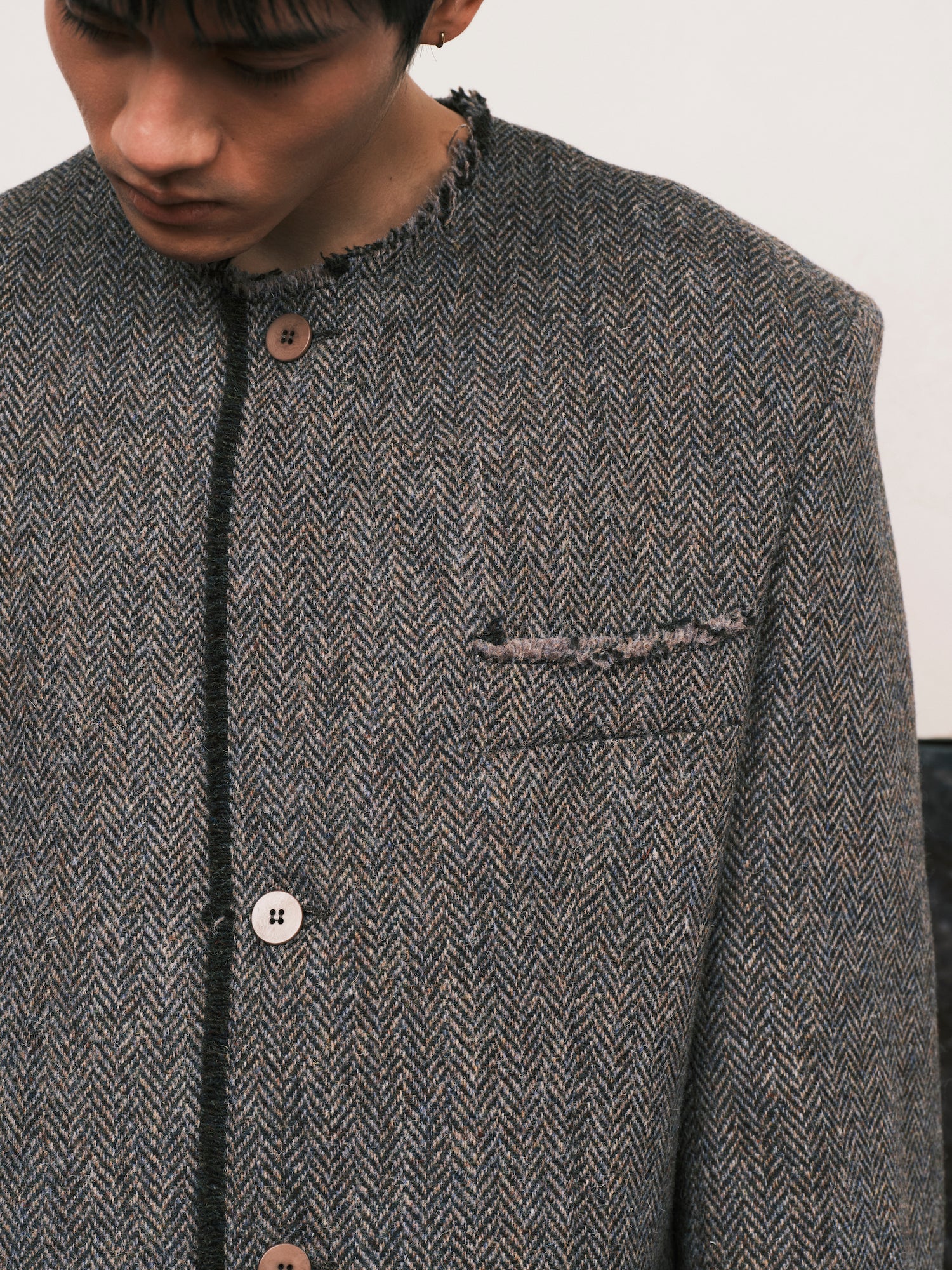 Acid Tweed Roundneck Blazer