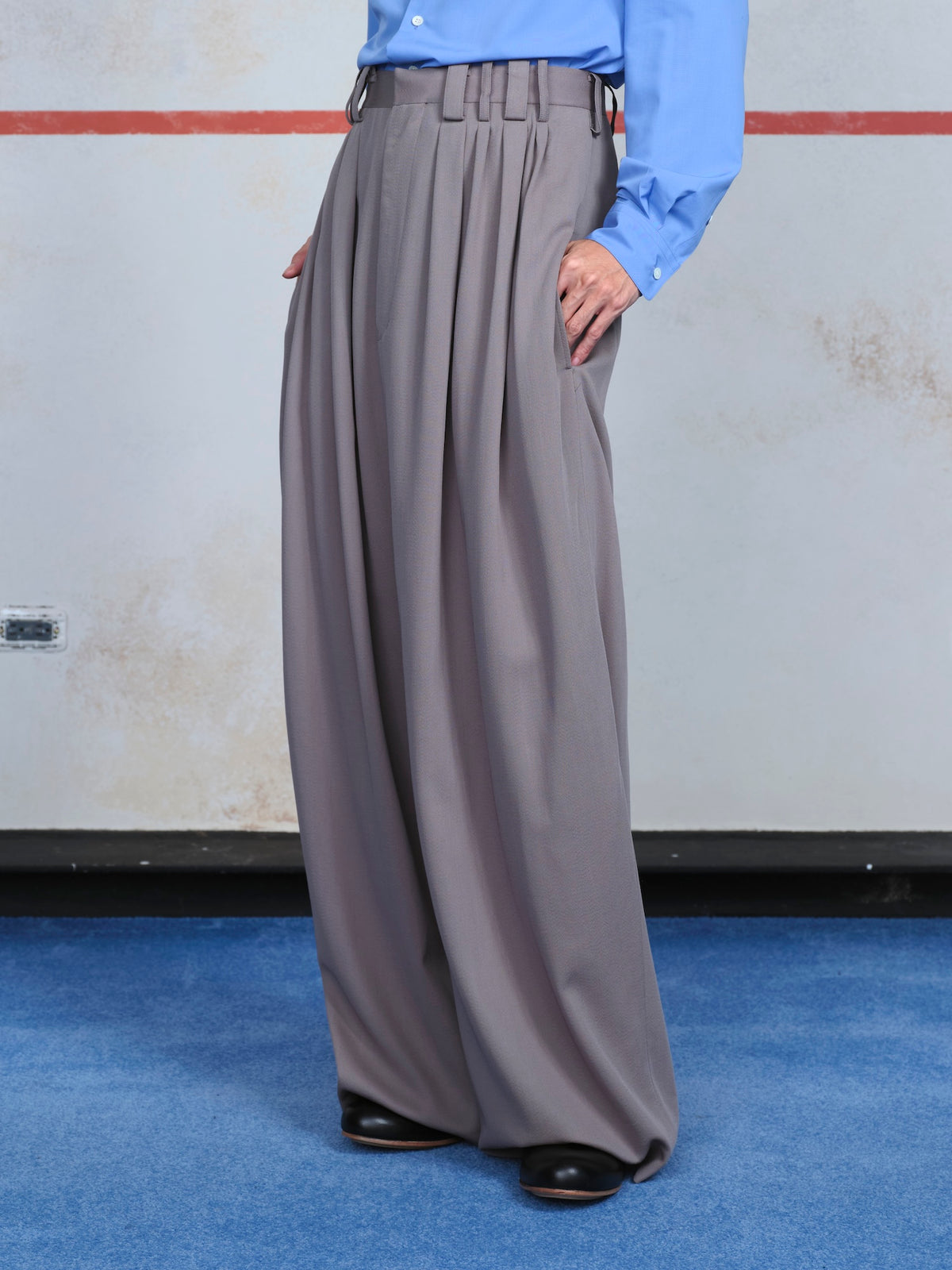 Eight Tuck High West Trousers