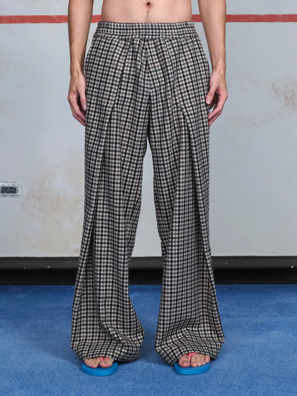 Diagonal Pleated Trousers