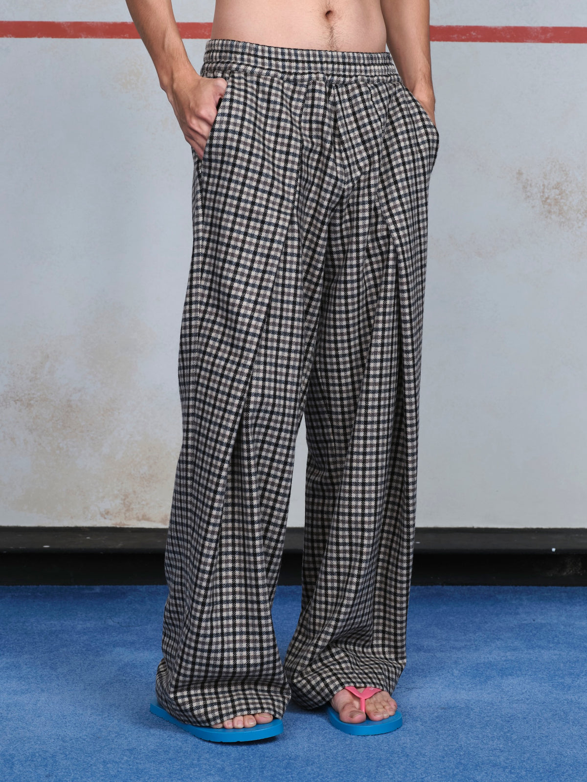 Diagonal Pleated Trousers