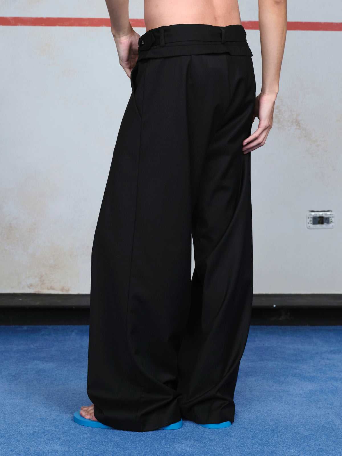 Double Belt Pleated Trousers