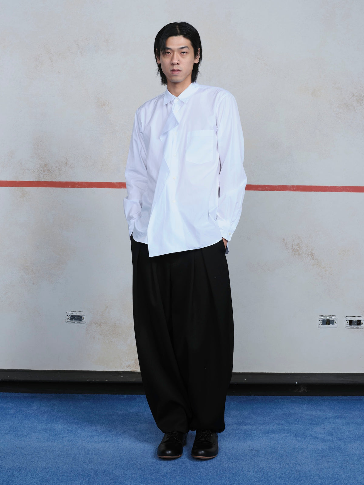 Asymmetric Draped Shirt