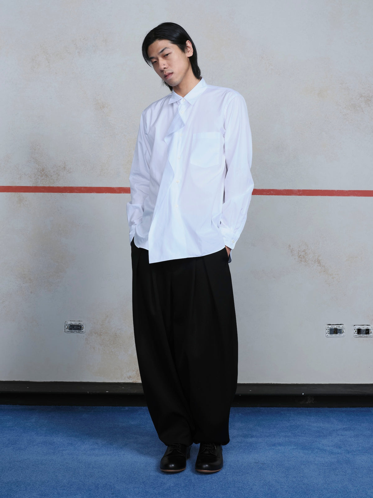 Asymmetric Draped Shirt
