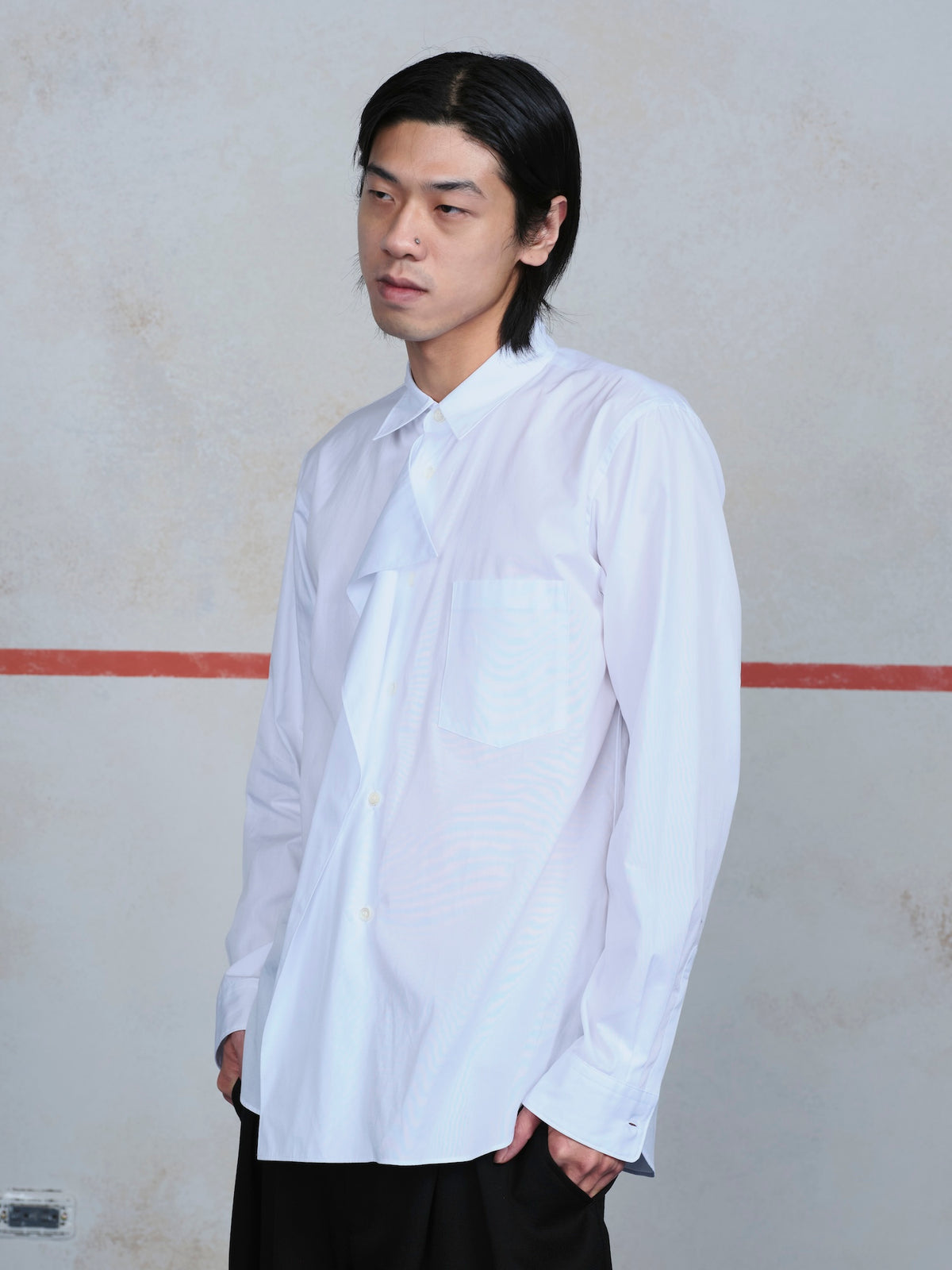 Asymmetric Draped Shirt