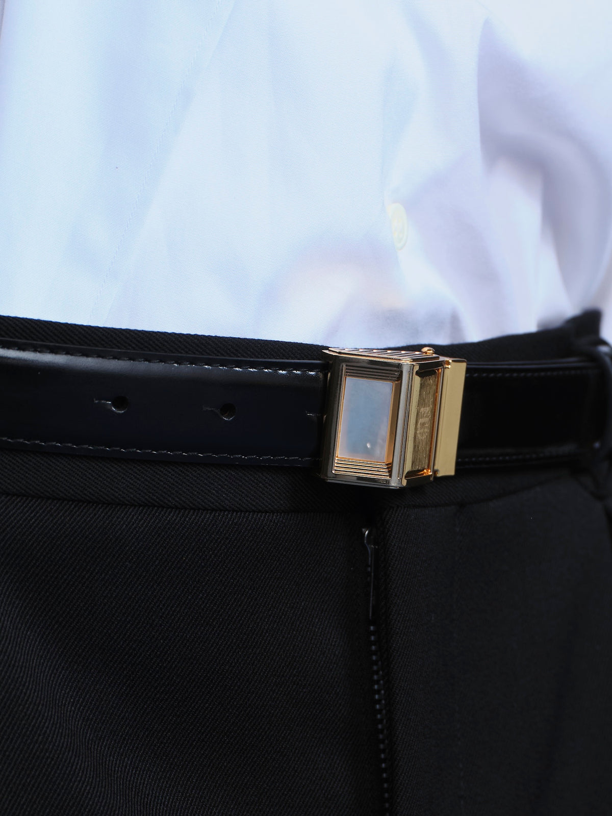 Mother Of Pearl Inlay Pediment Buckle