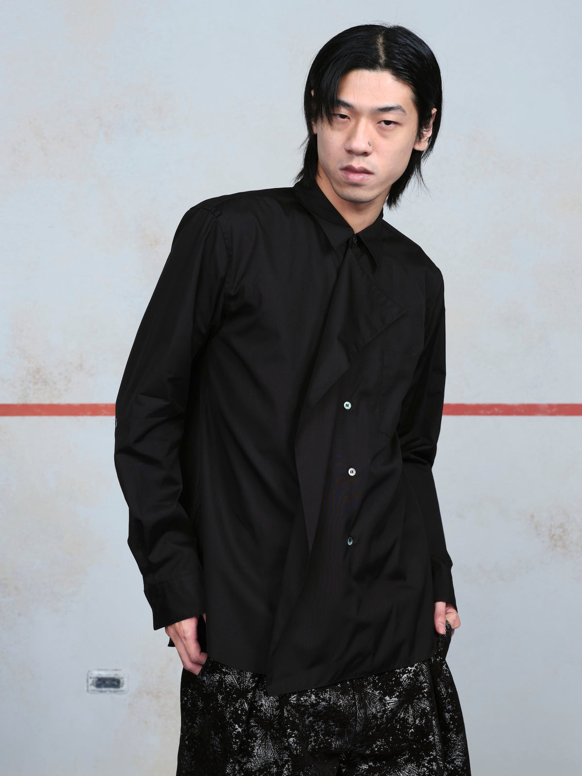 Asymmetric Draped Shirt