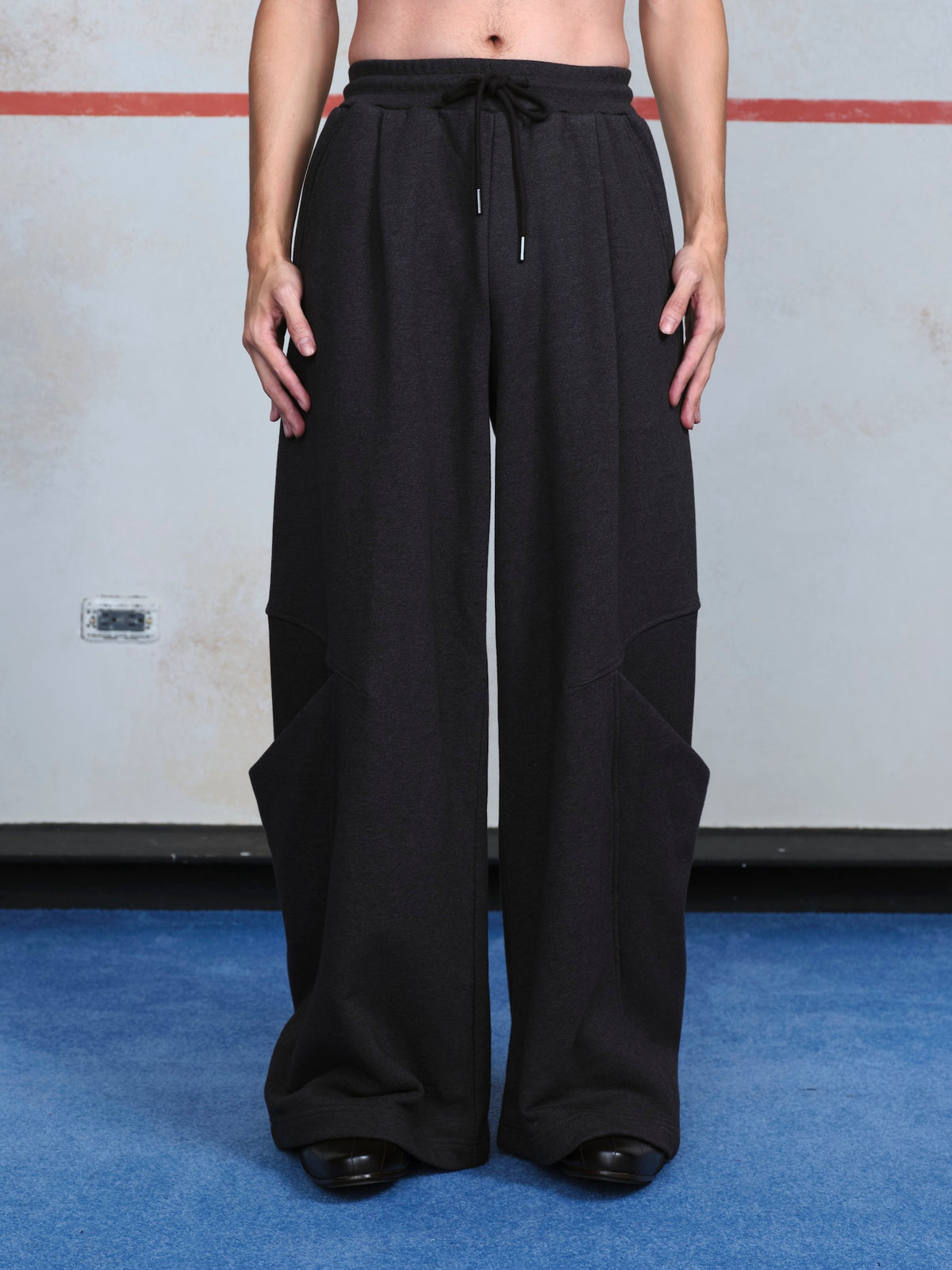 Sculptural Cut Wide Leg Sweats
