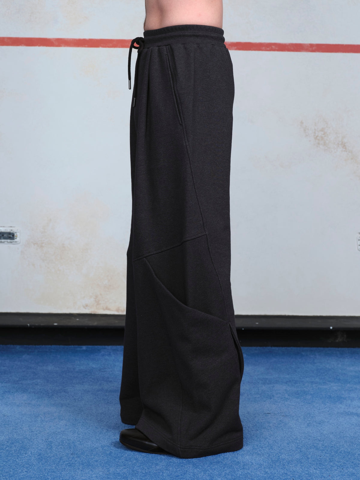 Sculptural Cut Wide Leg Sweats