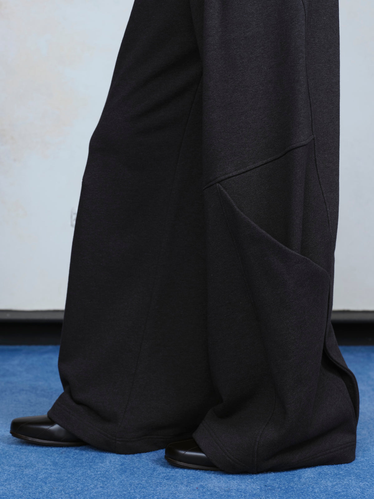 Sculptural Cut Wide Leg Sweats