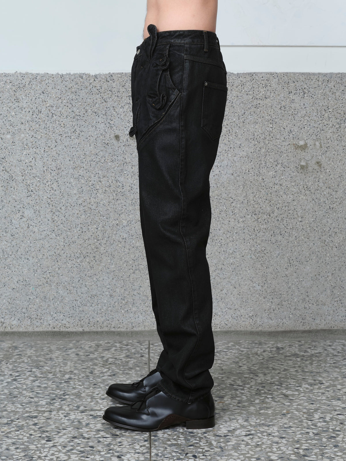Gathered Denim Trousers