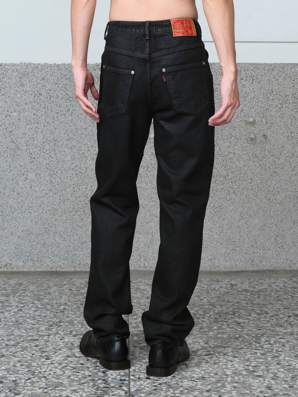 Gathered Denim Trousers