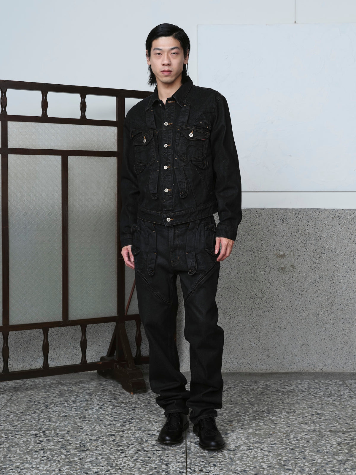 Gathered Denim Jacket