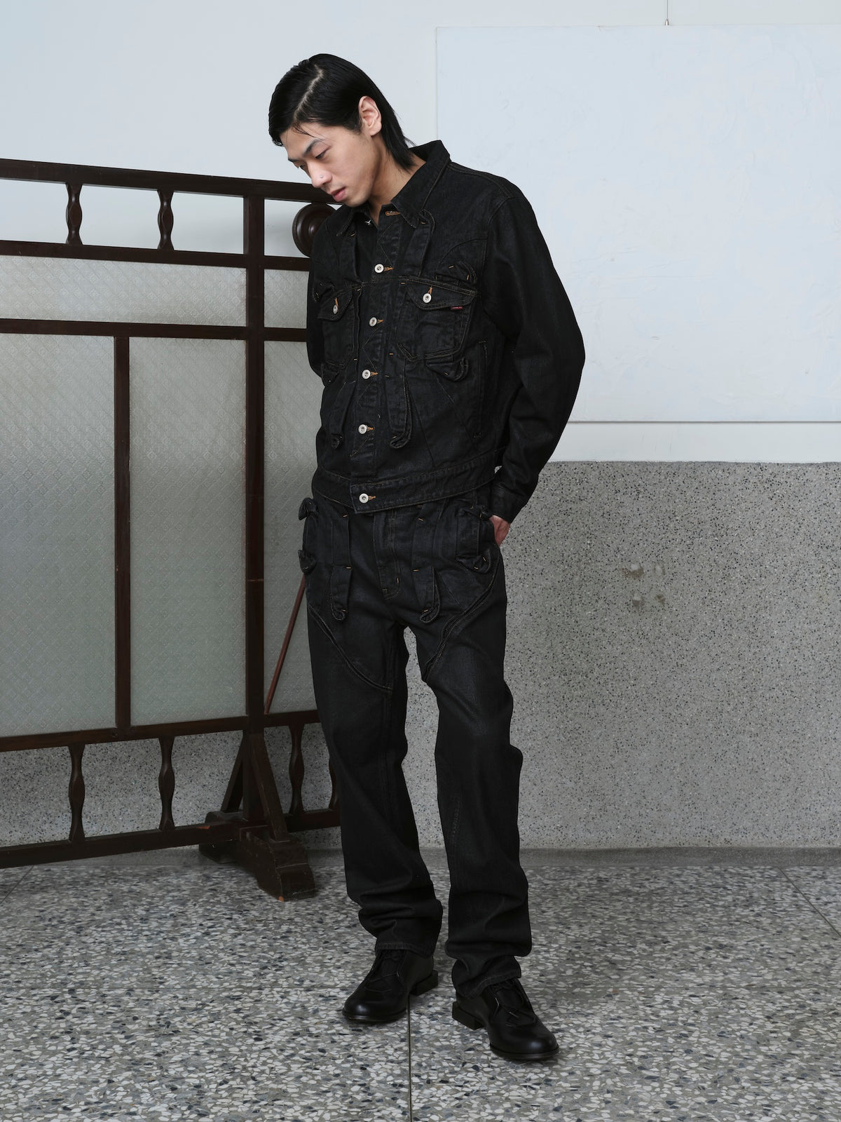 Gathered Denim Jacket