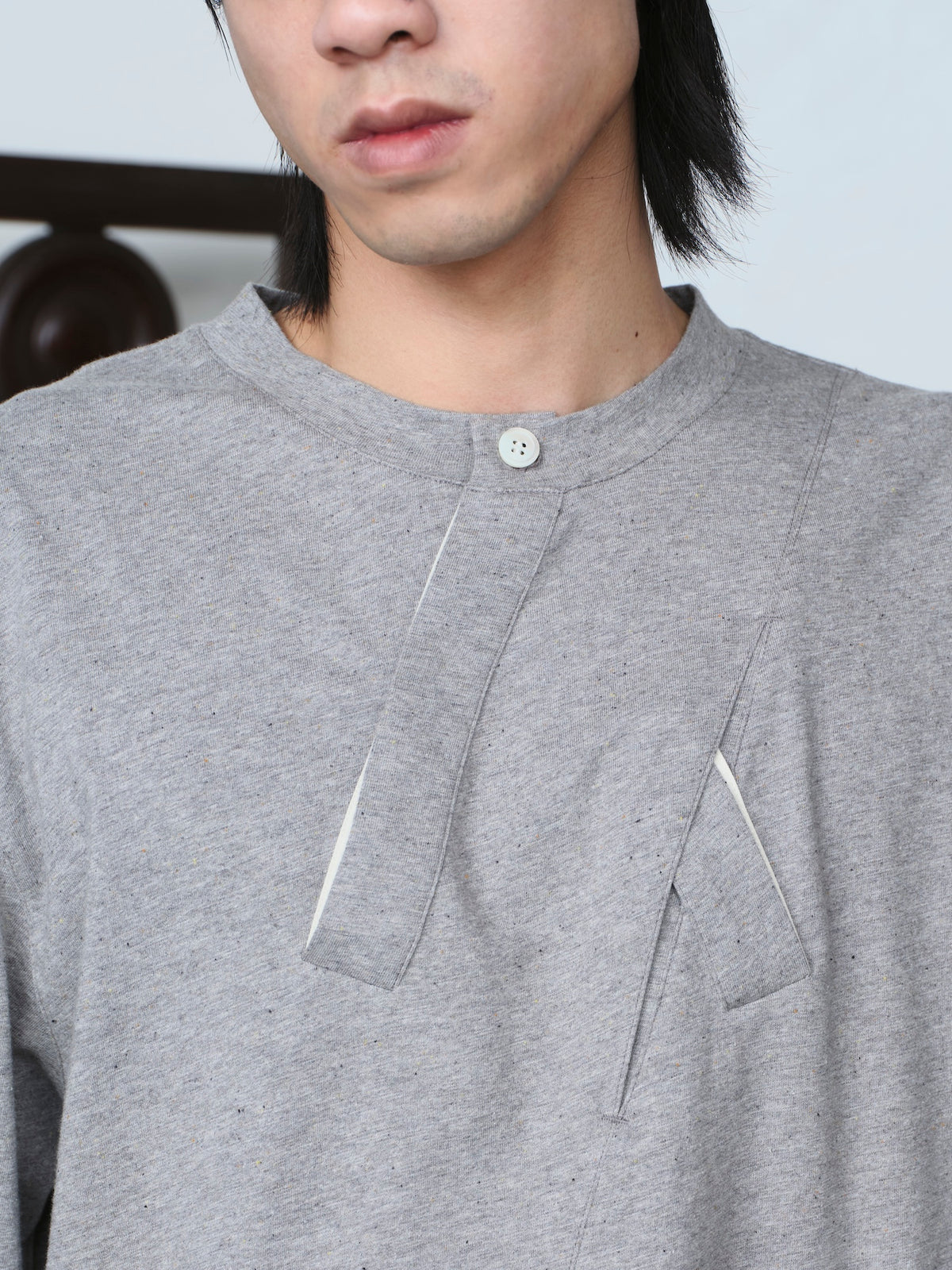 Interweaved Silk & Cotton Henley Shirt
