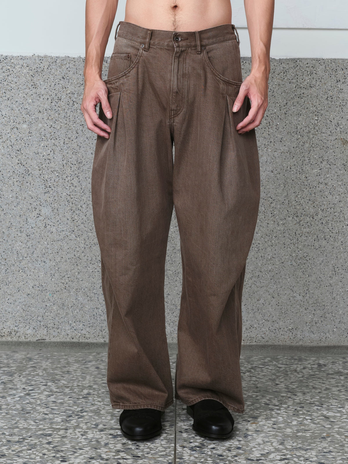 3D Cutting Denim Pants