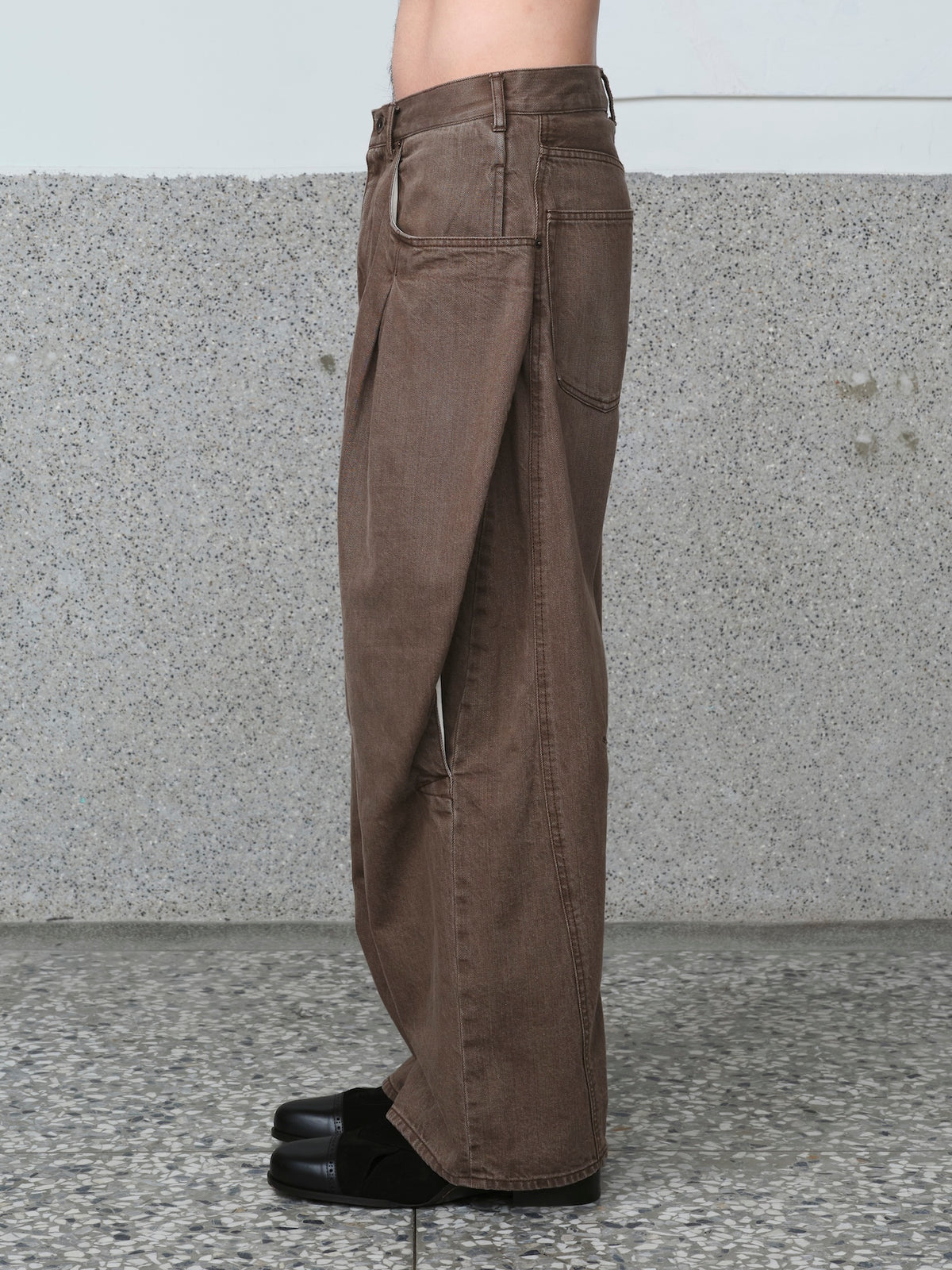 3D Cutting Denim Pants