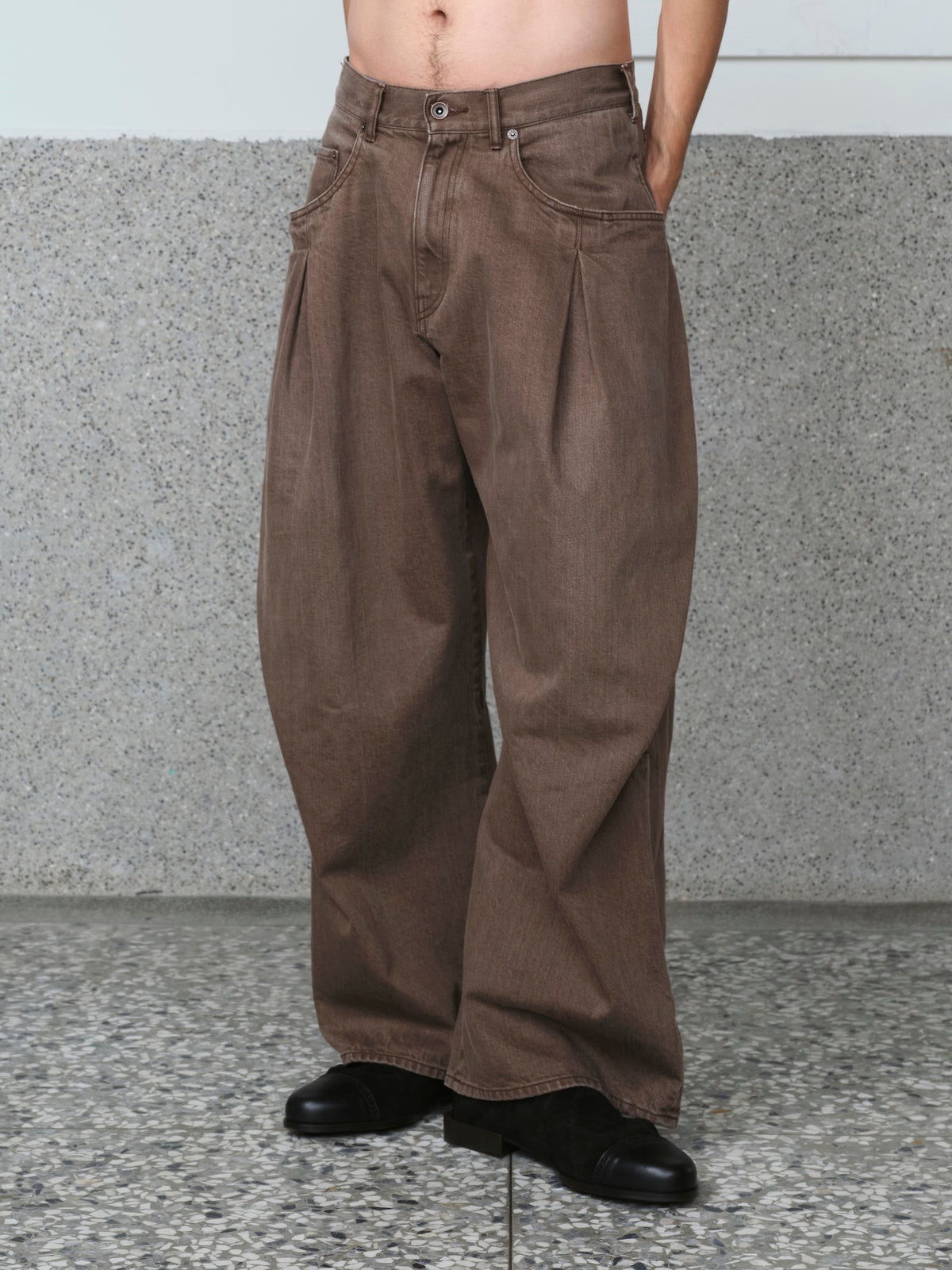 3D Cutting Denim Pants