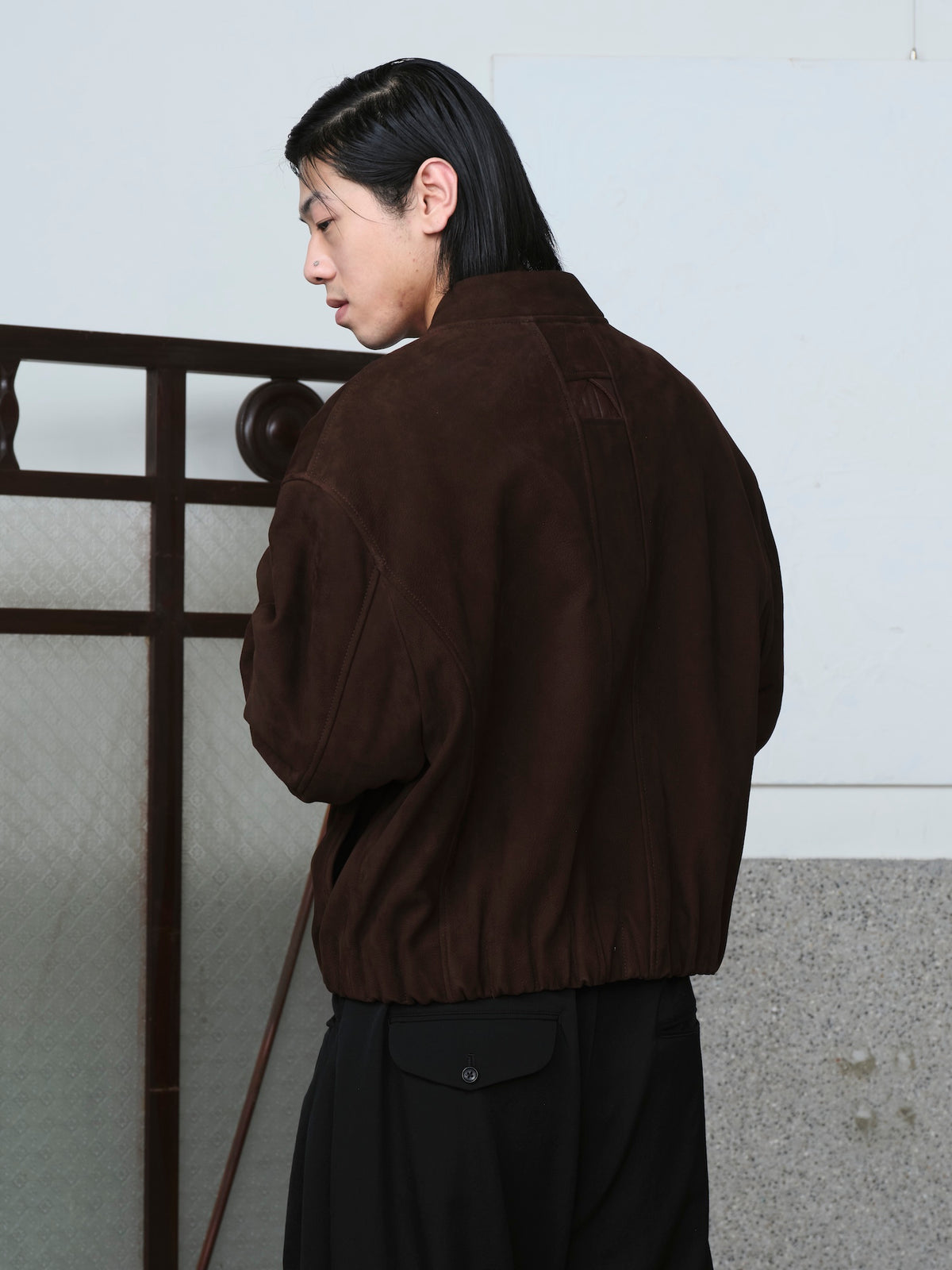 "G.O.A.T" Suede Strapped Zipper Blouson