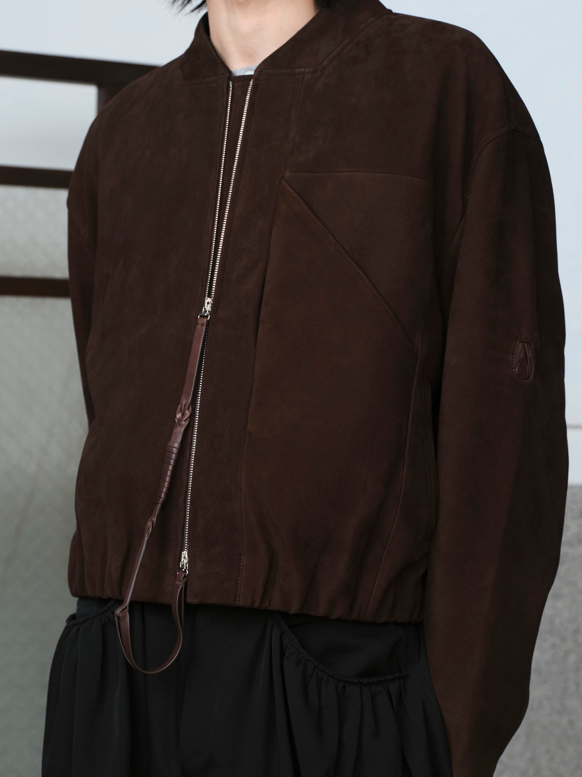 "G.O.A.T" Suede Strapped Zipper Blouson