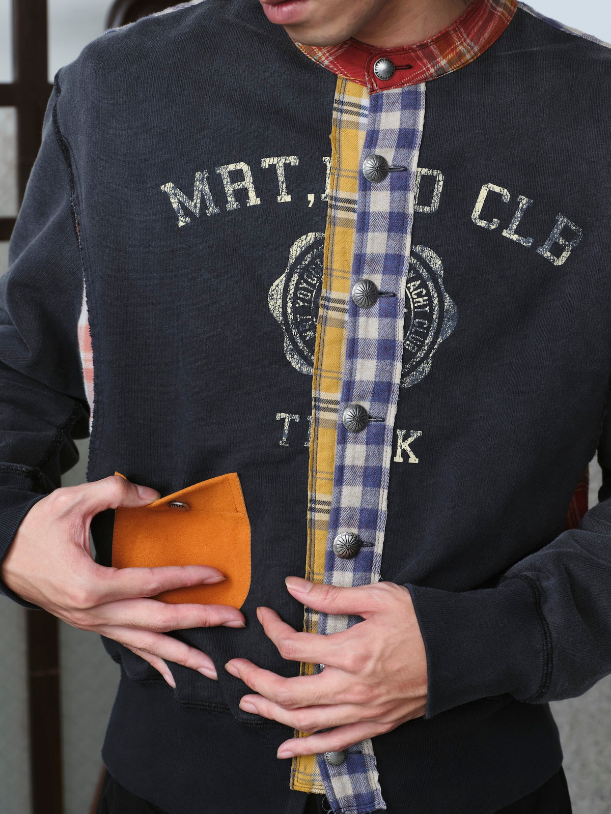 Vintage-Finished Sweat Cardigan
